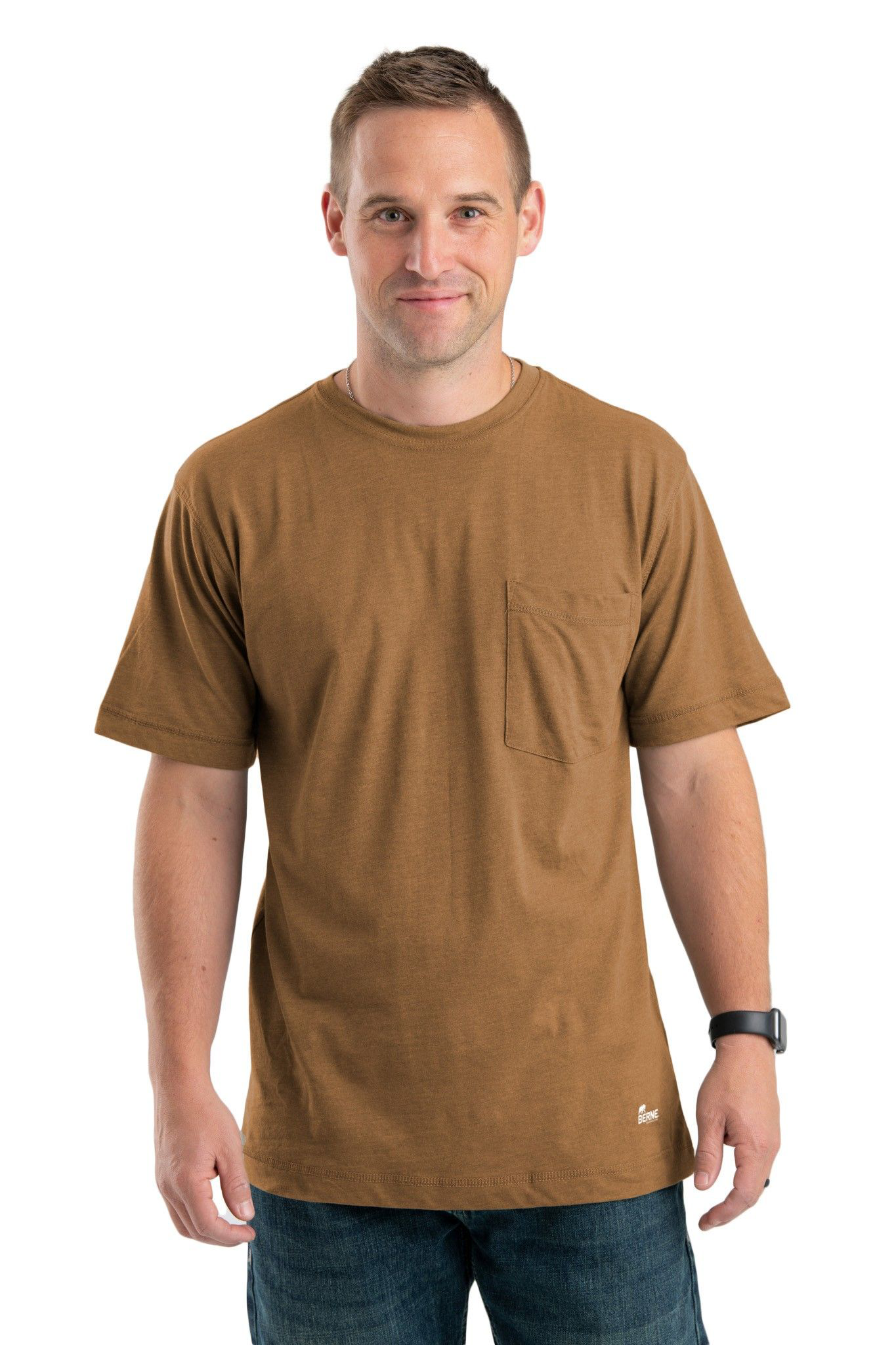 Image of Berne Performance Pocket Short-Sleeve T-Shirt - Brown