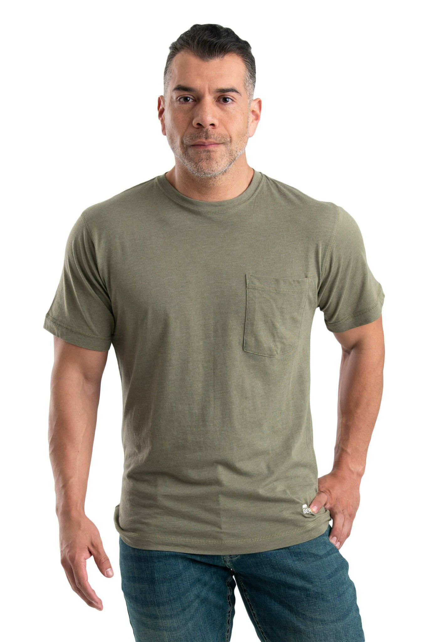 Image of Berne Performance Pocket Short-Sleeve T-Shirt - Lichen