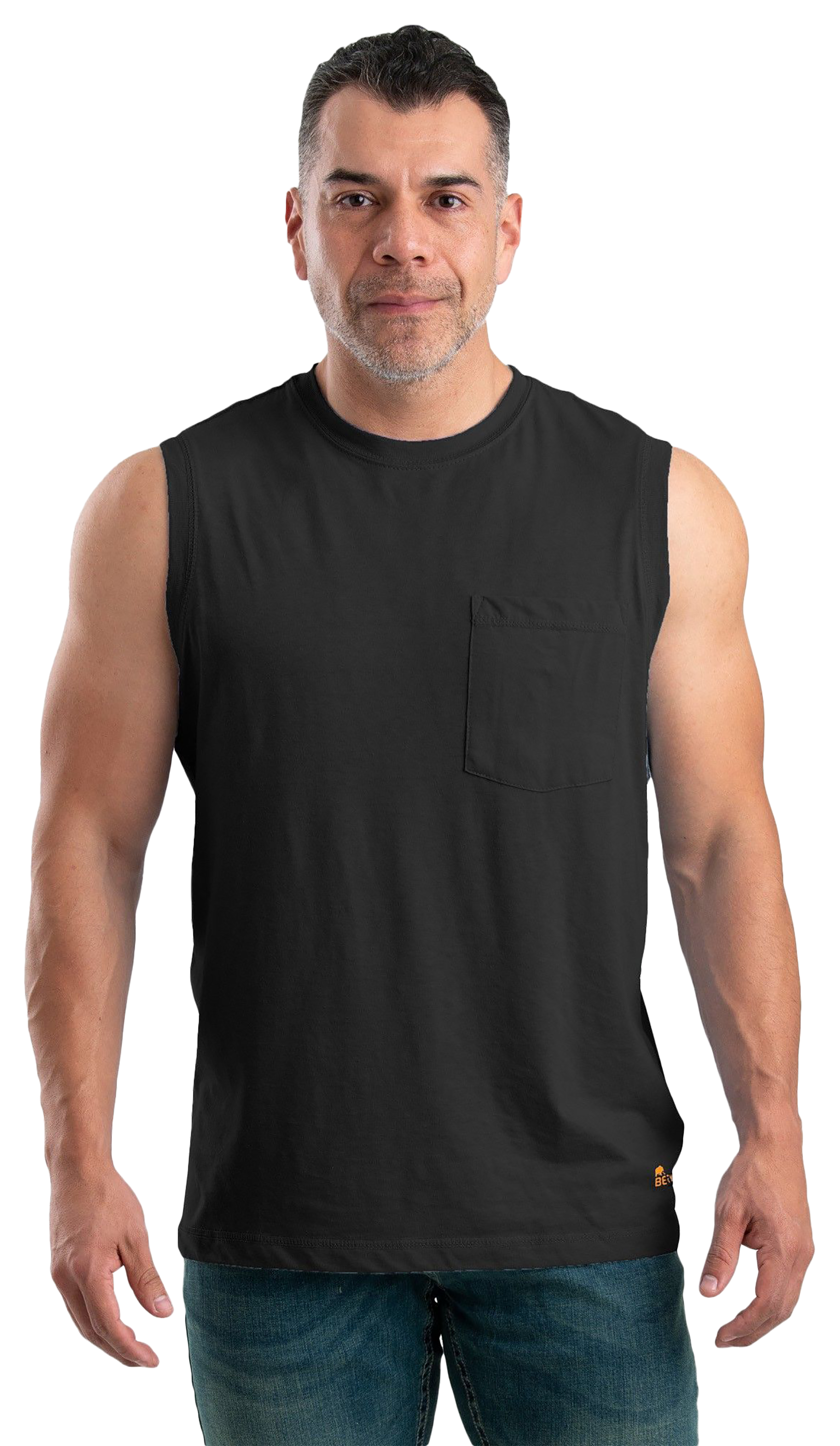 Image of Berne Performance Sleeveless Pocket T-Shirt - Black