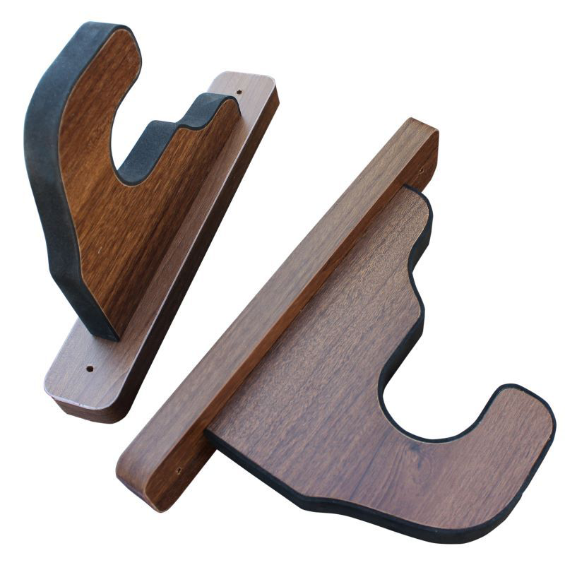 Image of Rush Creek Creations 2-Piece Padded Gun Wall Display Hooks - Walnut