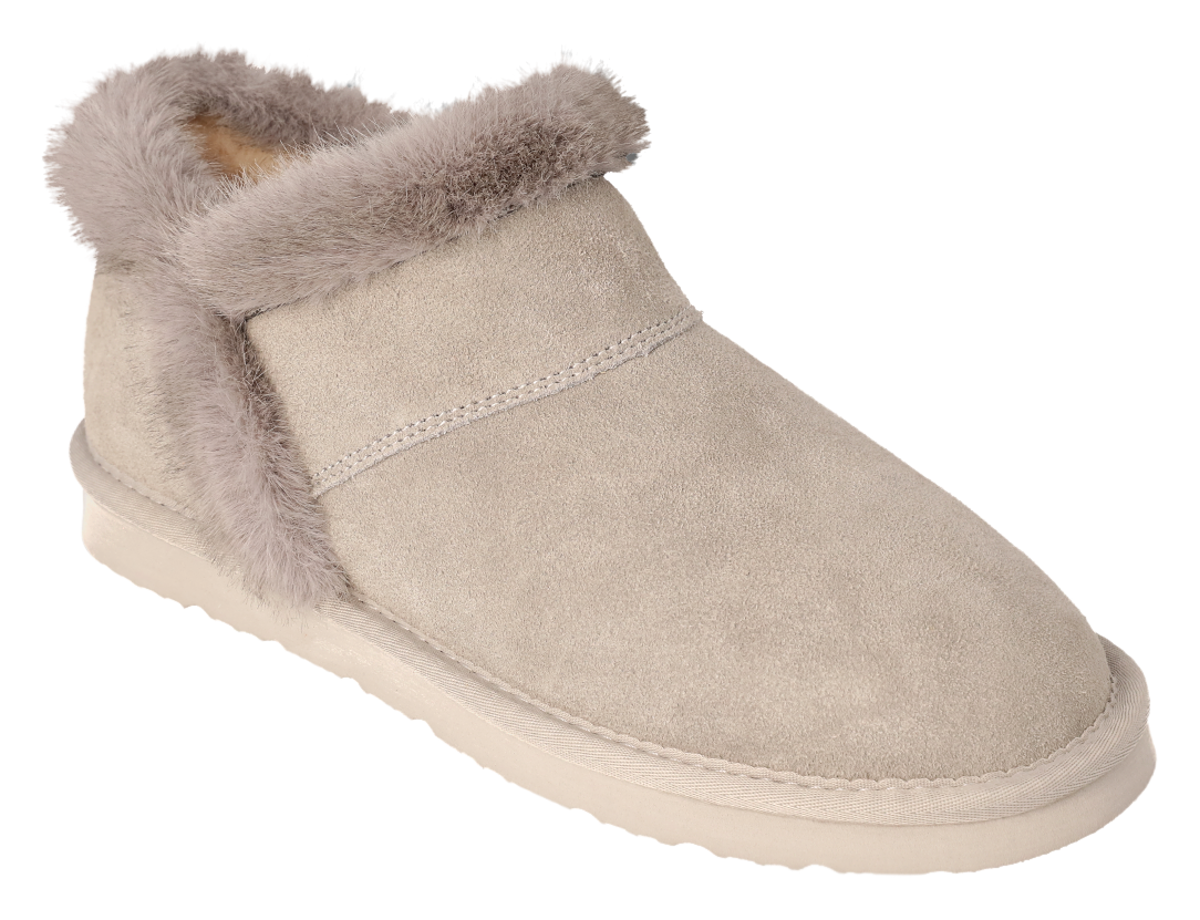 Image of Natural Reflections Suede Booties - Grey - 7M