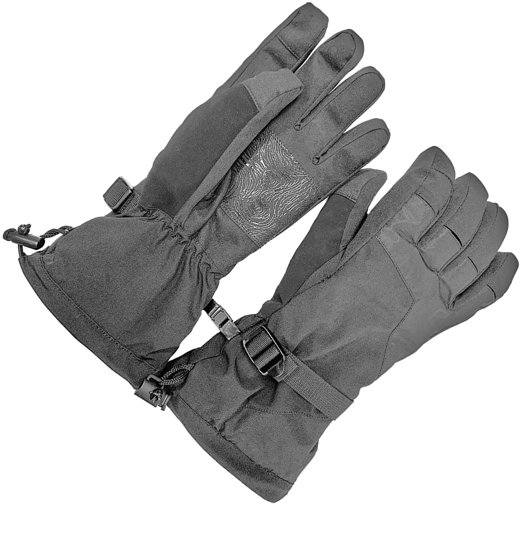 Image of Kanut Sports Performance Black Ski Gloves for Men - Gray - S/M