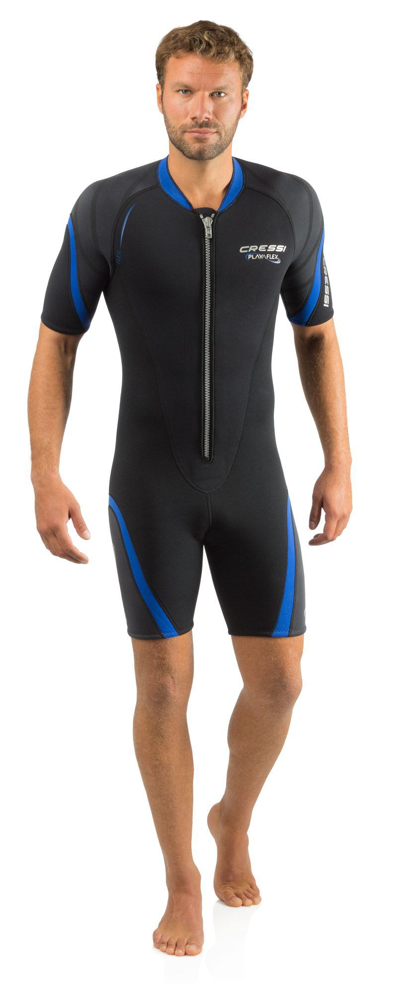 Image of Cressi Playa Flex Wetsuit for Men - Black/Blue - 3XL