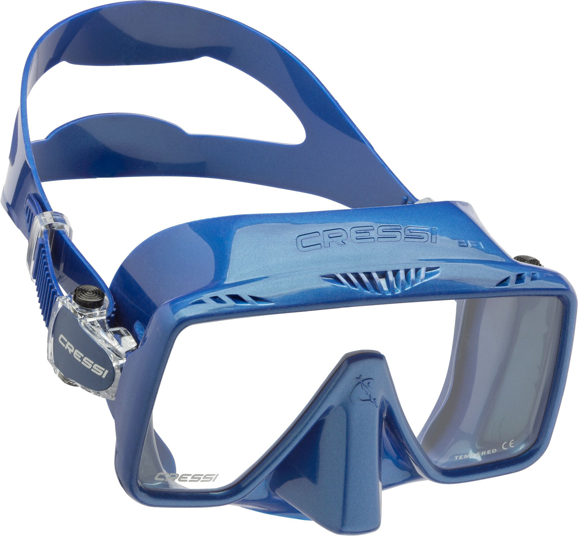 Image of Cressi SF1 Frameless Scuba Diving Mask - Blue