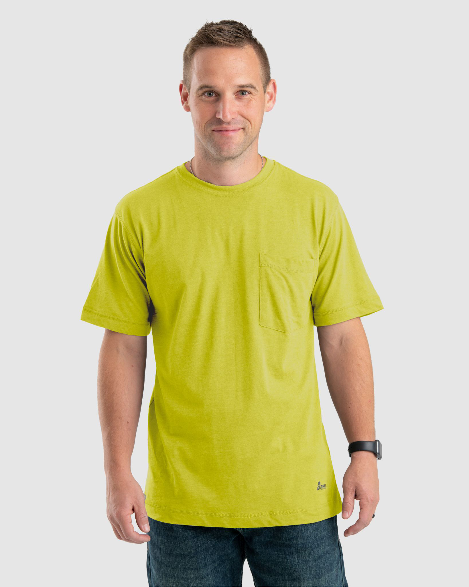 Image of Berne Performance Pocket Short-Sleeve T-Shirt - Yellow