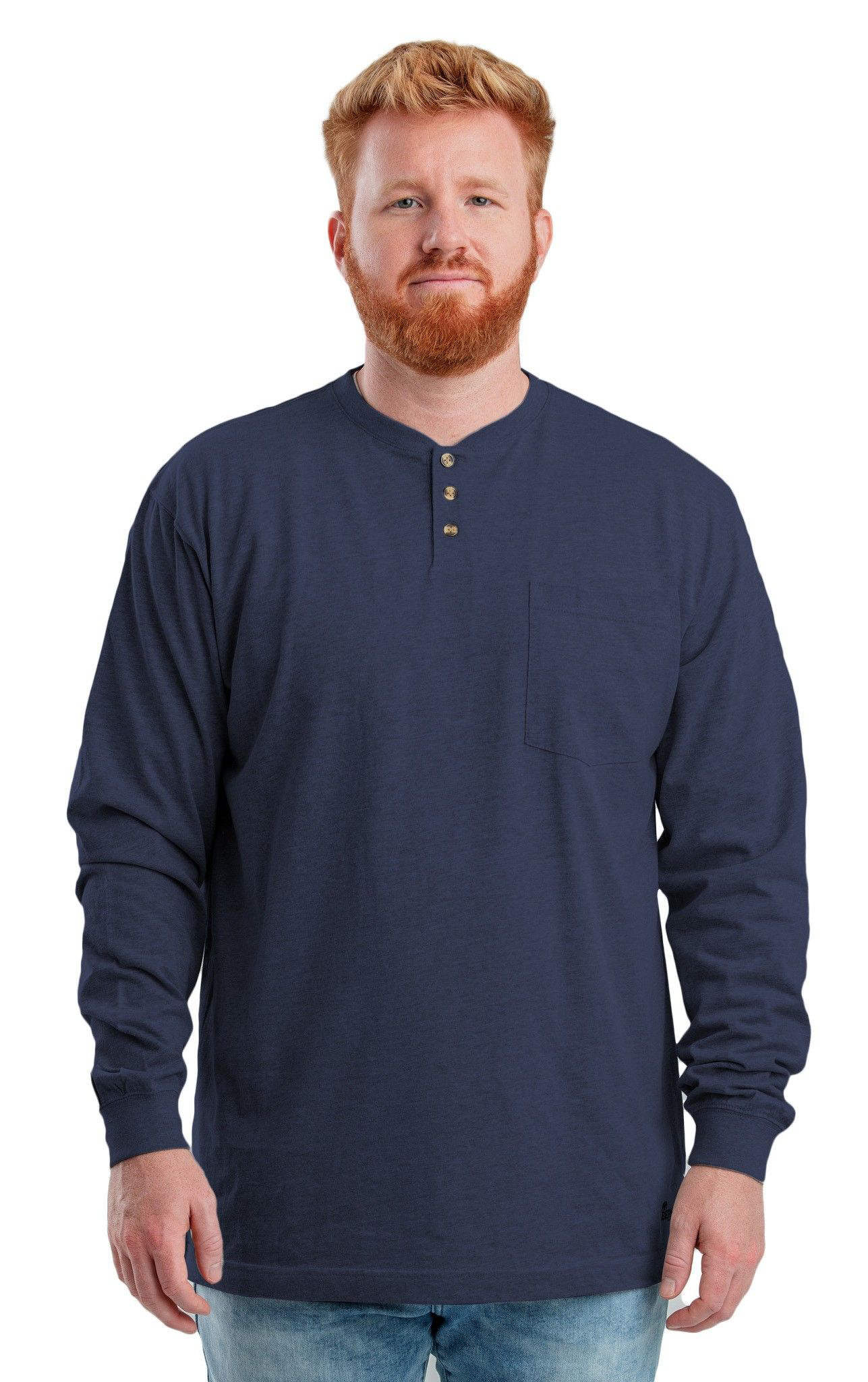 Image of Berne Heavyweight Long-Sleeve Henley Shirt for Men