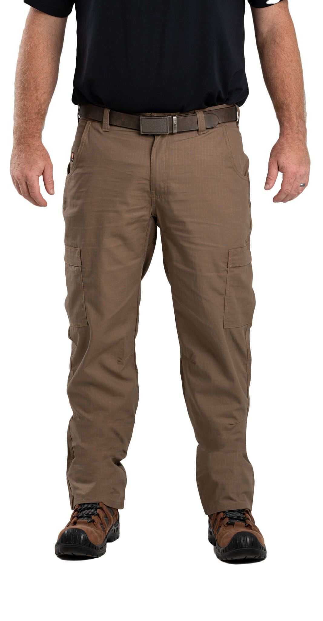 Berne Flame-Resistant Ripstop Cargo Pants for Men - Putty - 42x30