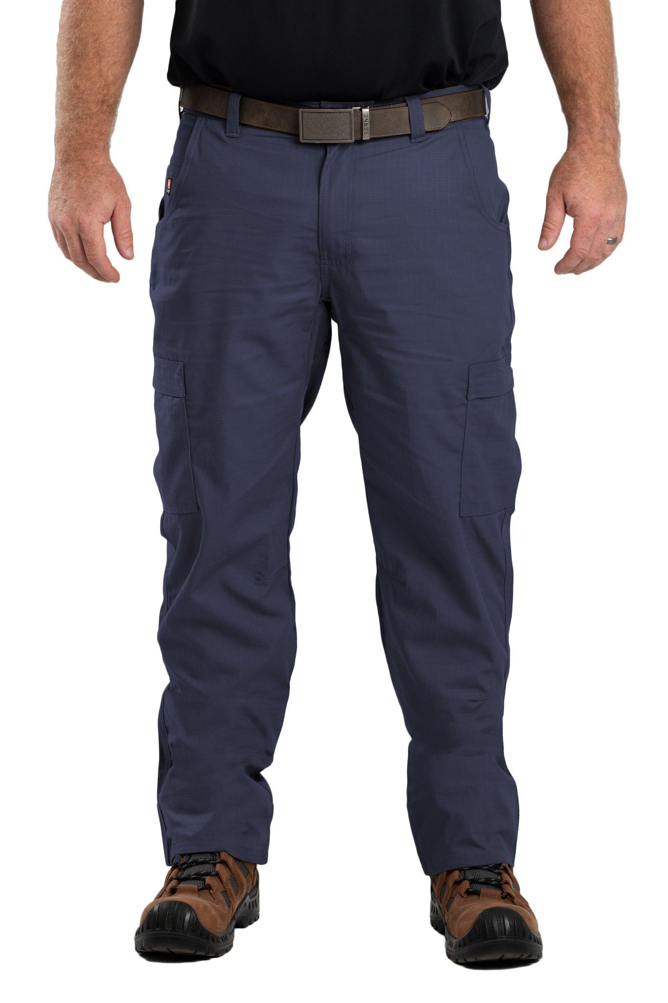 Berne Flame-Resistant Ripstop Cargo Pants for Men - Navy - 32x34