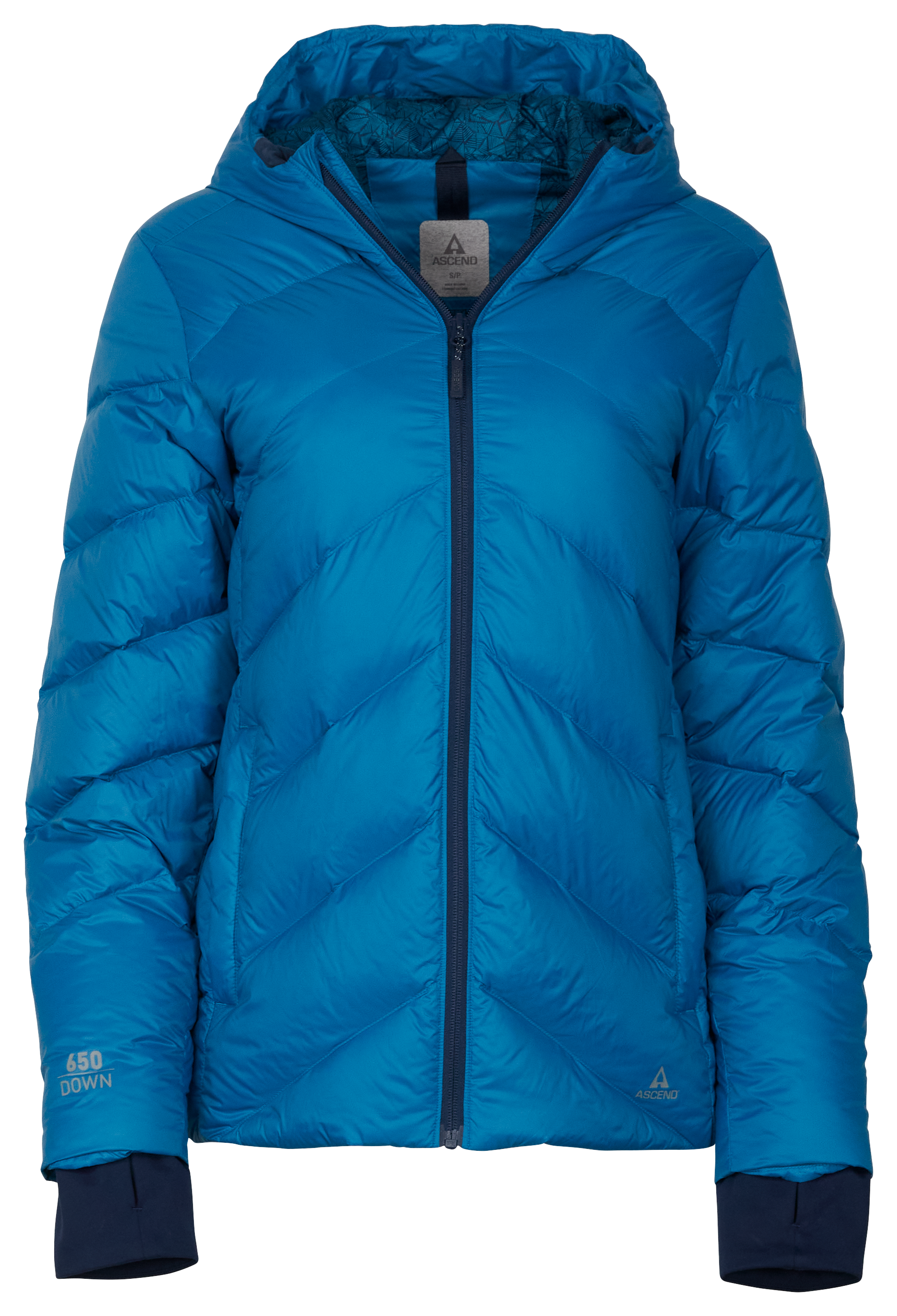 Image of Ascend Excel Down Hooded Jacket - Crystal Teal - S