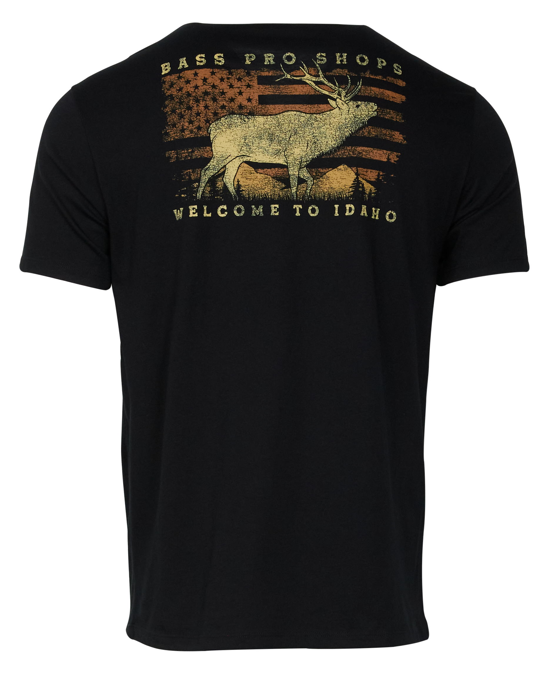 Image of Bass Pro Shops Idaho Elk Freedom Short-Sleeve T-Shirt for Men - Black - XL