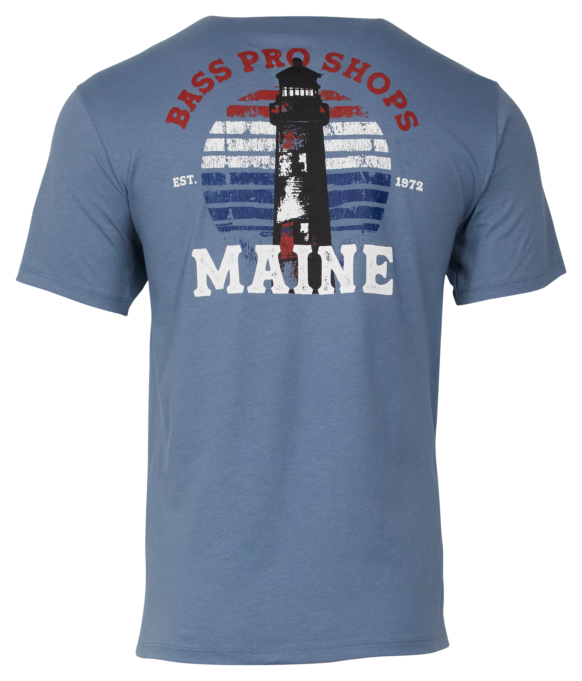 Image of Bass Pro Shops Maine Lighthouse Short-Sleeve T-Shirt for Men - Light Denim - M