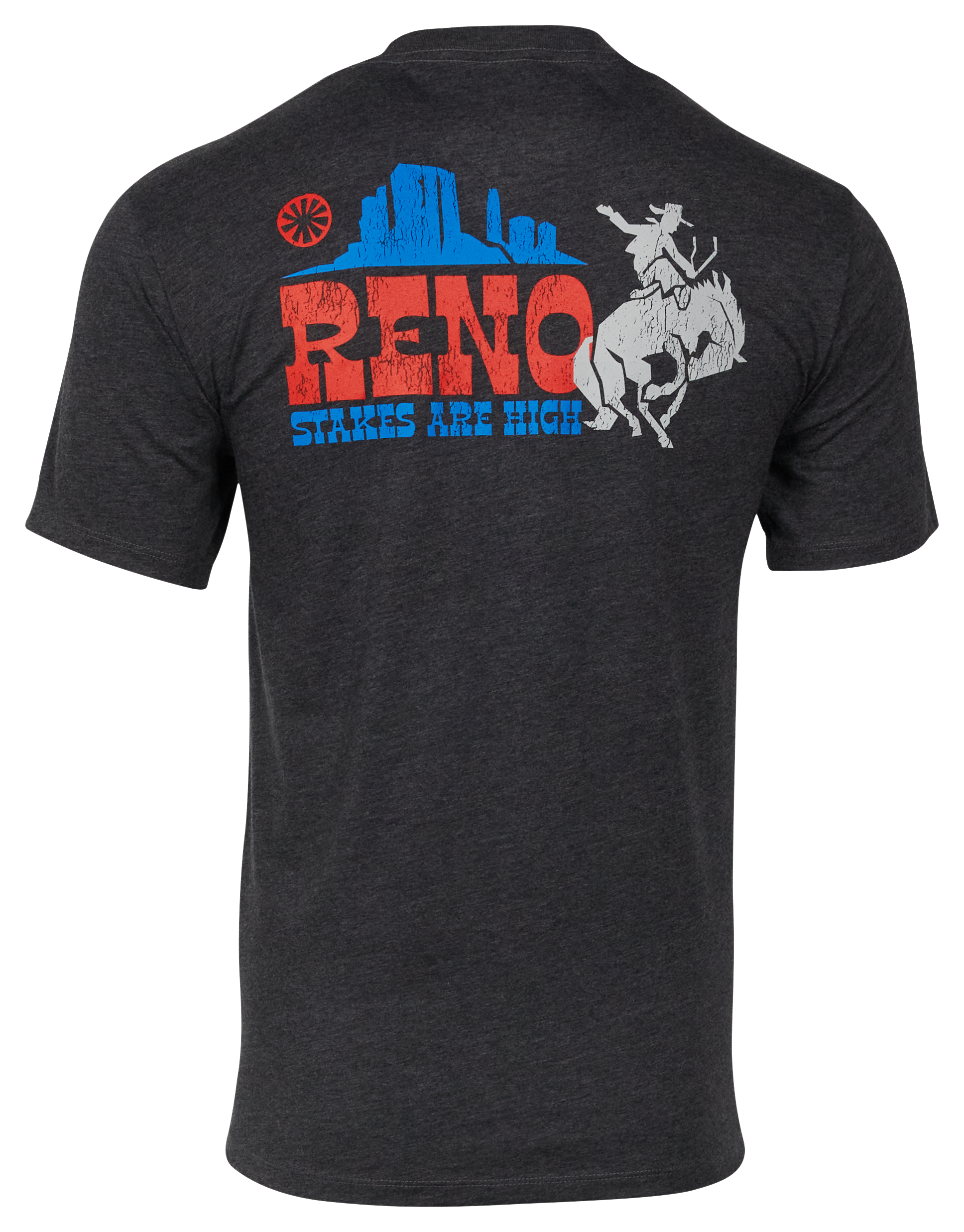Image of Bass Pro Shops Reno Stakes Are High Short-Sleeve T-Shirt for Men - Charcoal Heather