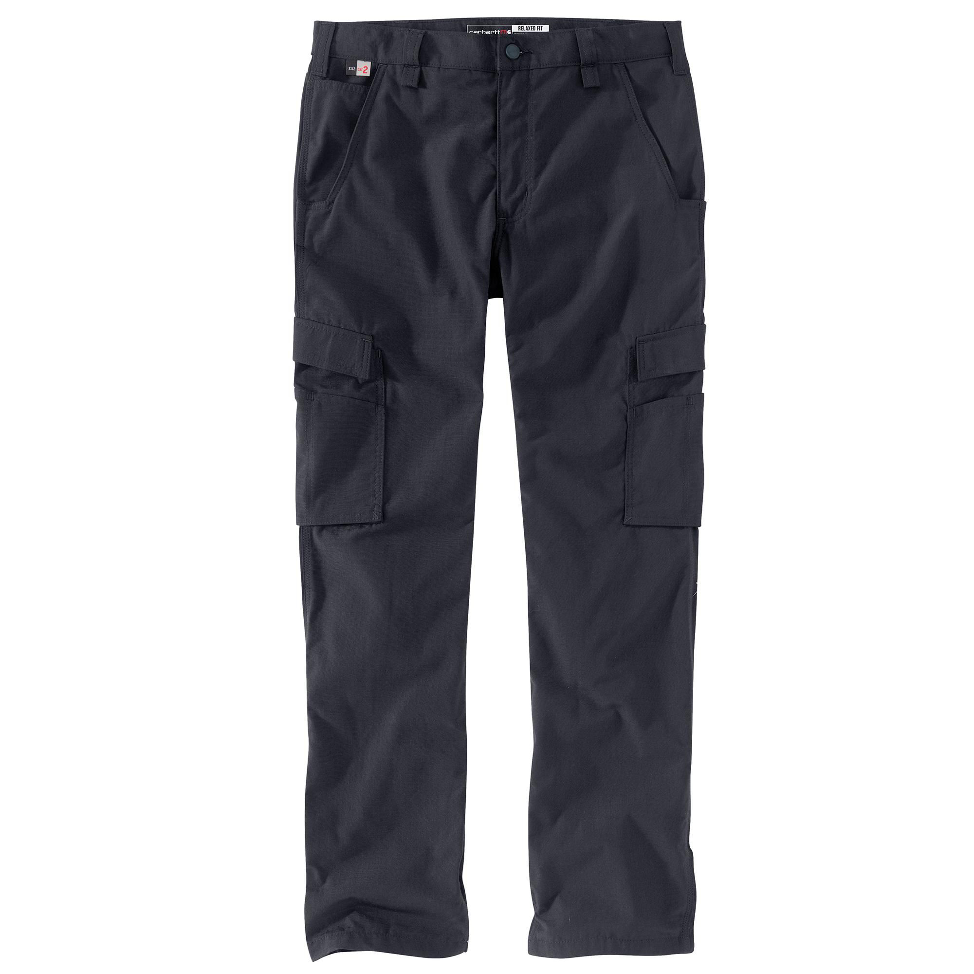 Image of Carhartt Force Flame-Resistant Relaxed-Fit Ripstop Cargo Work Pants for Men - Deep Navy - 30x30