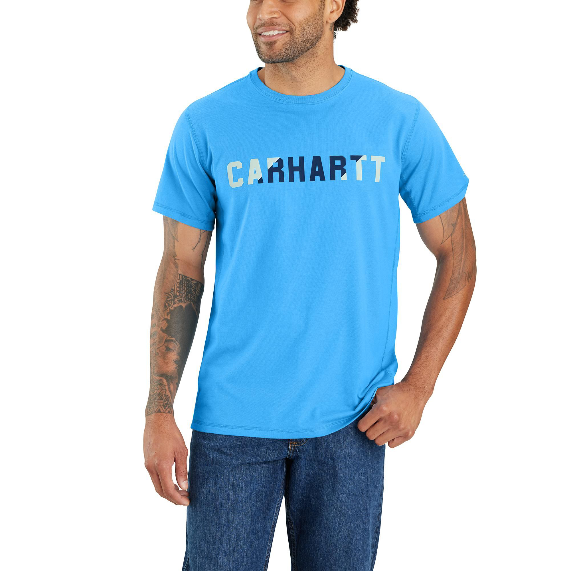 101168593-3676413 Carhartt Force Relaxed Fit Midweight Block Logo Gr sku 101168593-3676413