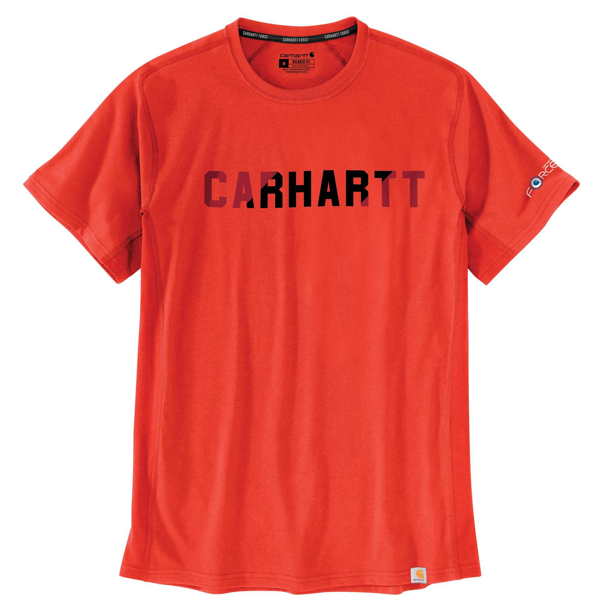 Carhartt Force Relaxed Fit Midweight Block Logo Graphic Short-Sleeve T-Shirt for Men - Cherry Tomato - L