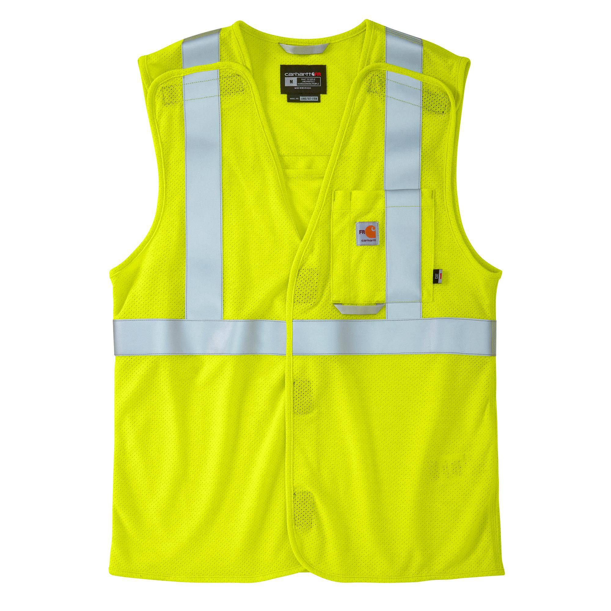 Image of Carhartt Class 2 Flame-Resistant High-Visibility Mesh Vest for Men