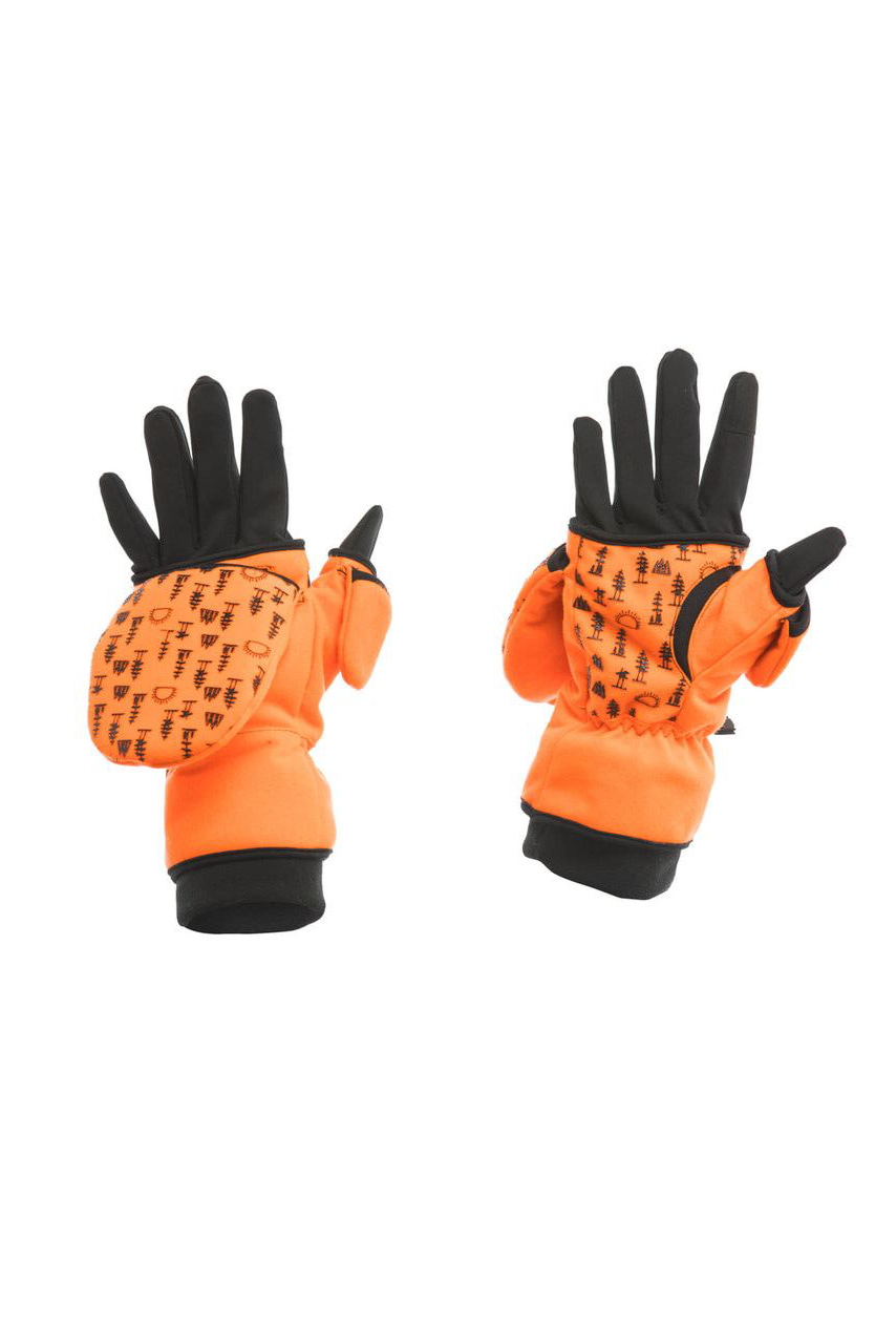 Image of DSG Outerwear Blaze Flip Top 3.0 Mittens with Glove Liner for Ladies - Blaze Orange - XL