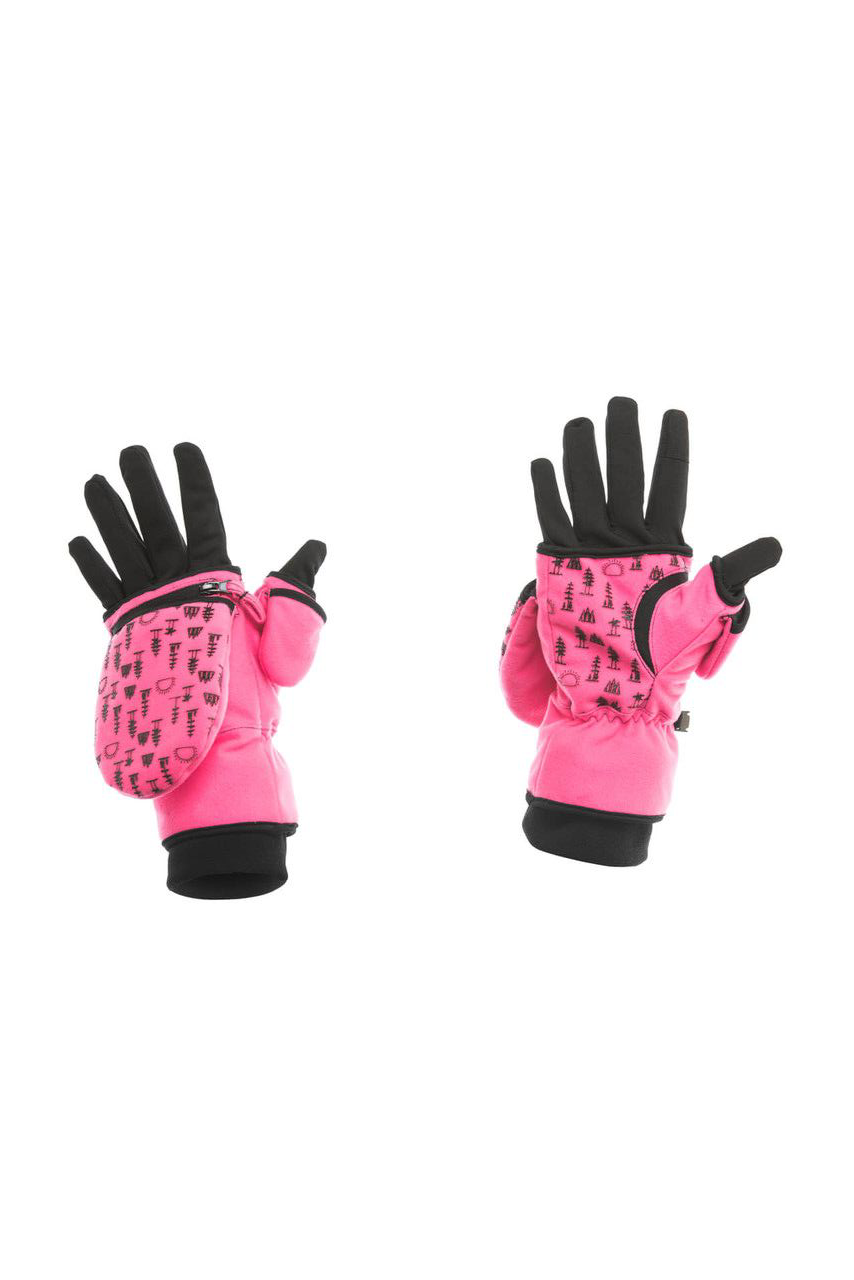 Image of DSG Outerwear Blaze Flip Top 3.0 Mittens with Glove Liner for Ladies - Blaze Pink - XS