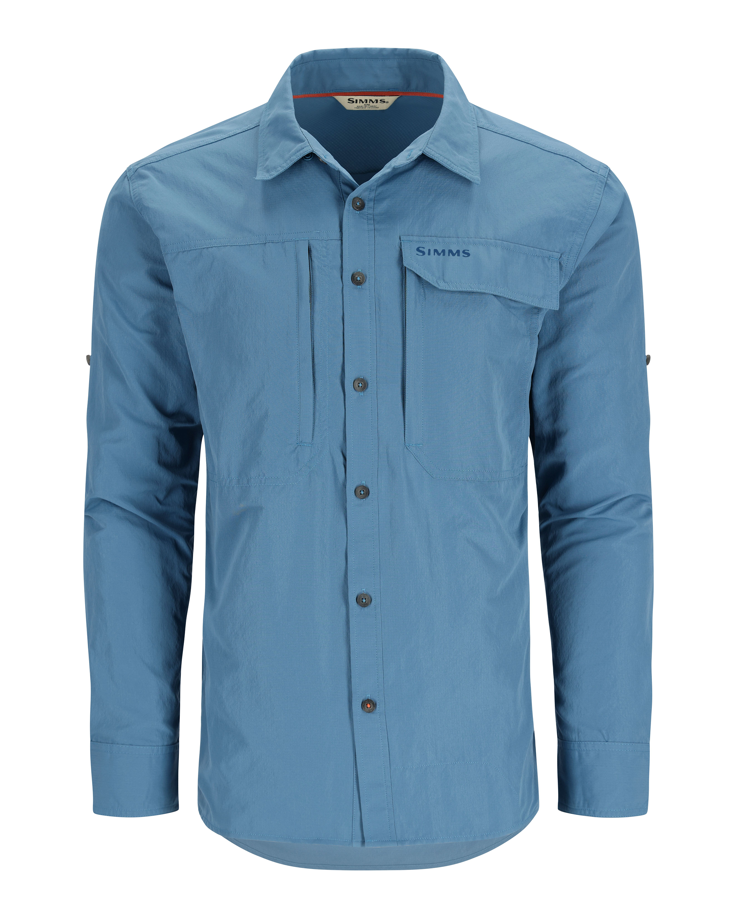 Image of Simms Guide Logo Long-Sleeve Shirt for Men - Neptune - S