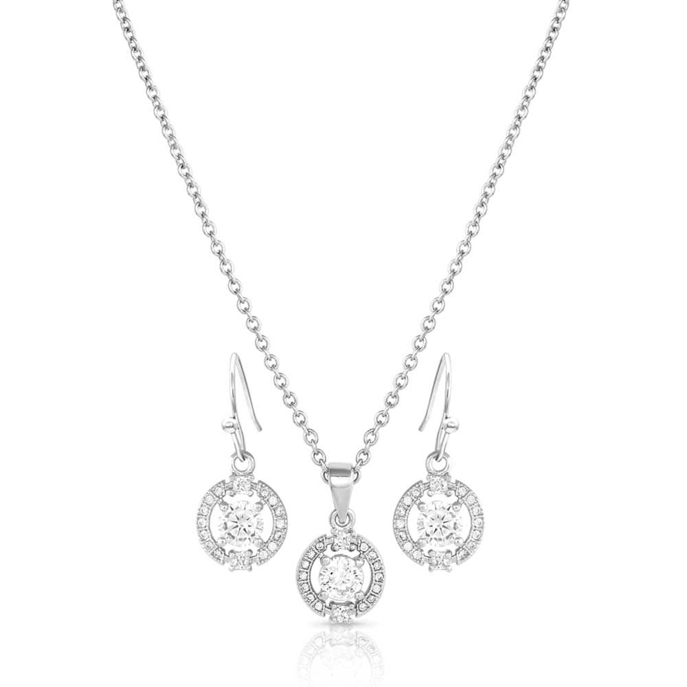 Image of Montana Silversmiths Guiding Light Crystal Necklace and Earrings Jewelry Set