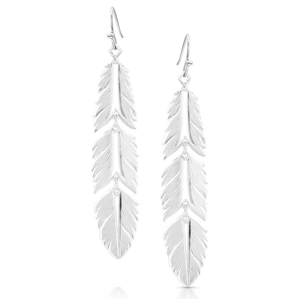 Image of Montana Silversmiths Freedom Feather American Made Hook Earrings