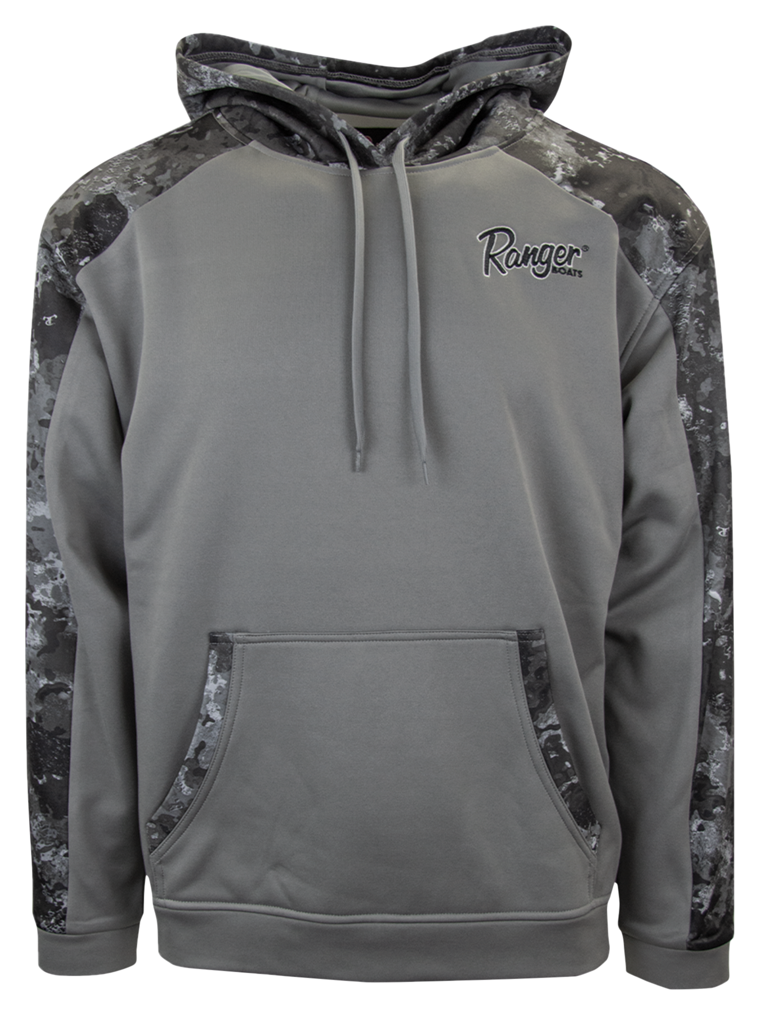 Image of Ranger Boats Performance Fleece Hoodie for Men - Storm Gray/Midnight - M