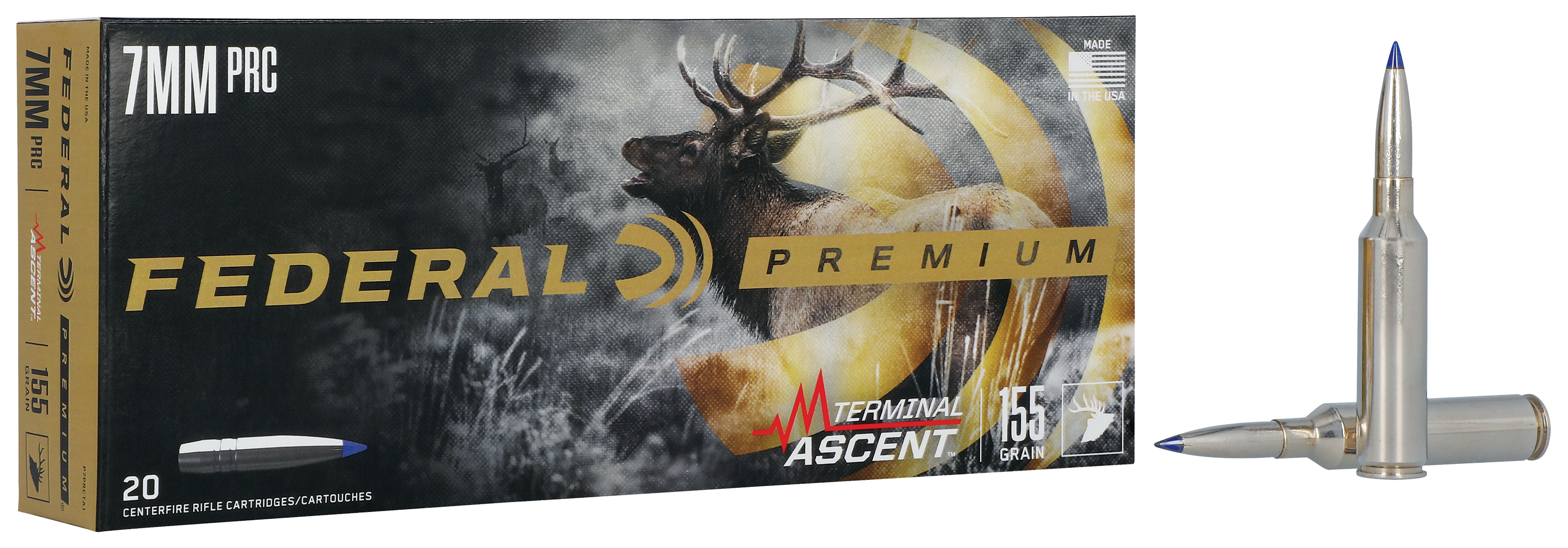 Federal Premium Terminal Ascent 7mm PRC 155 Grain Centerfire Rifle Ammo                                                         