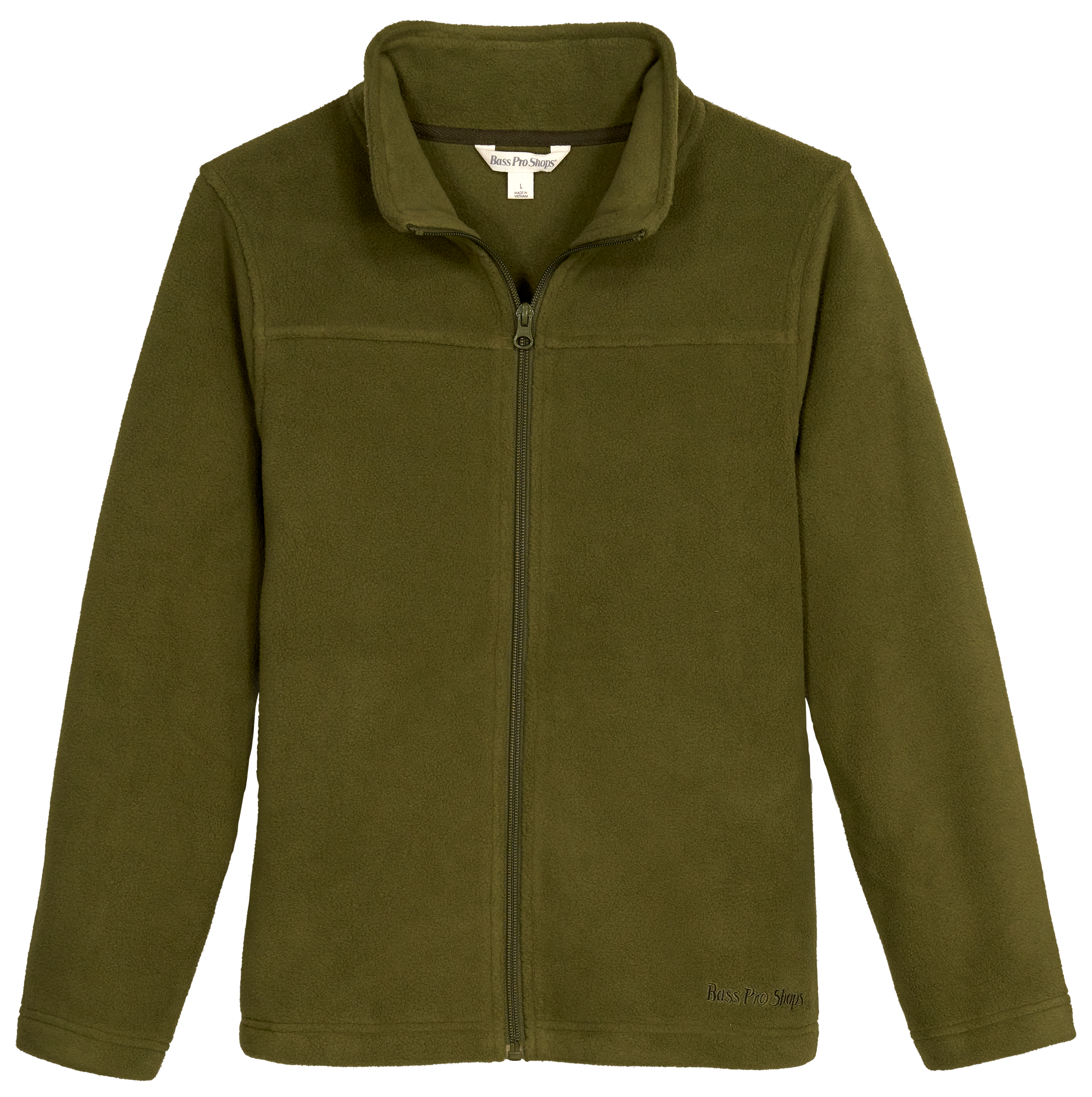 Image of Bass Pro Shops Full-Zip Fleece Jacket for Kids - Burnt Olive - XS