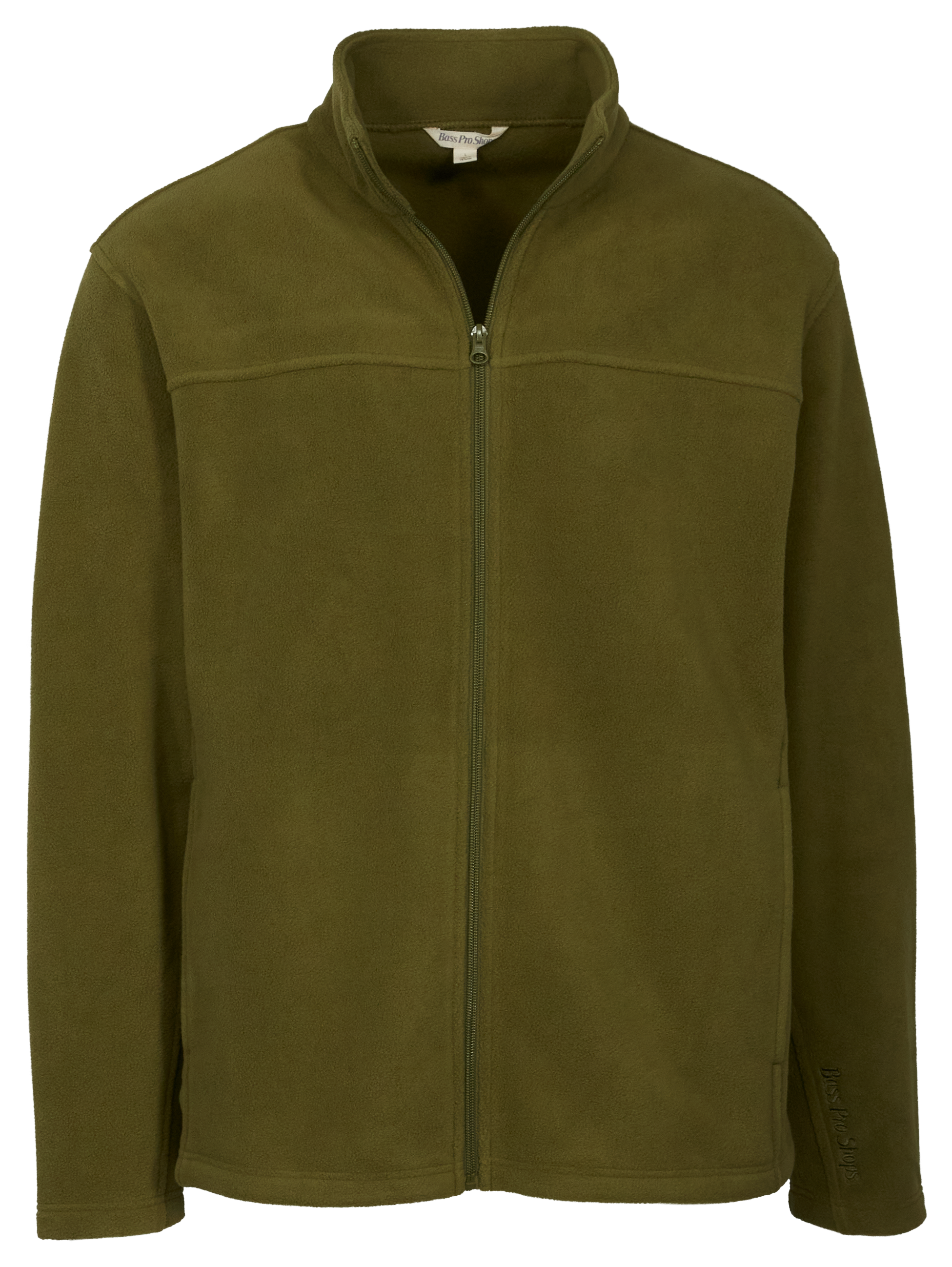 Image of Bass Pro Shops Full-Zip Fleece Jacket for Men - Burnt Olive - S