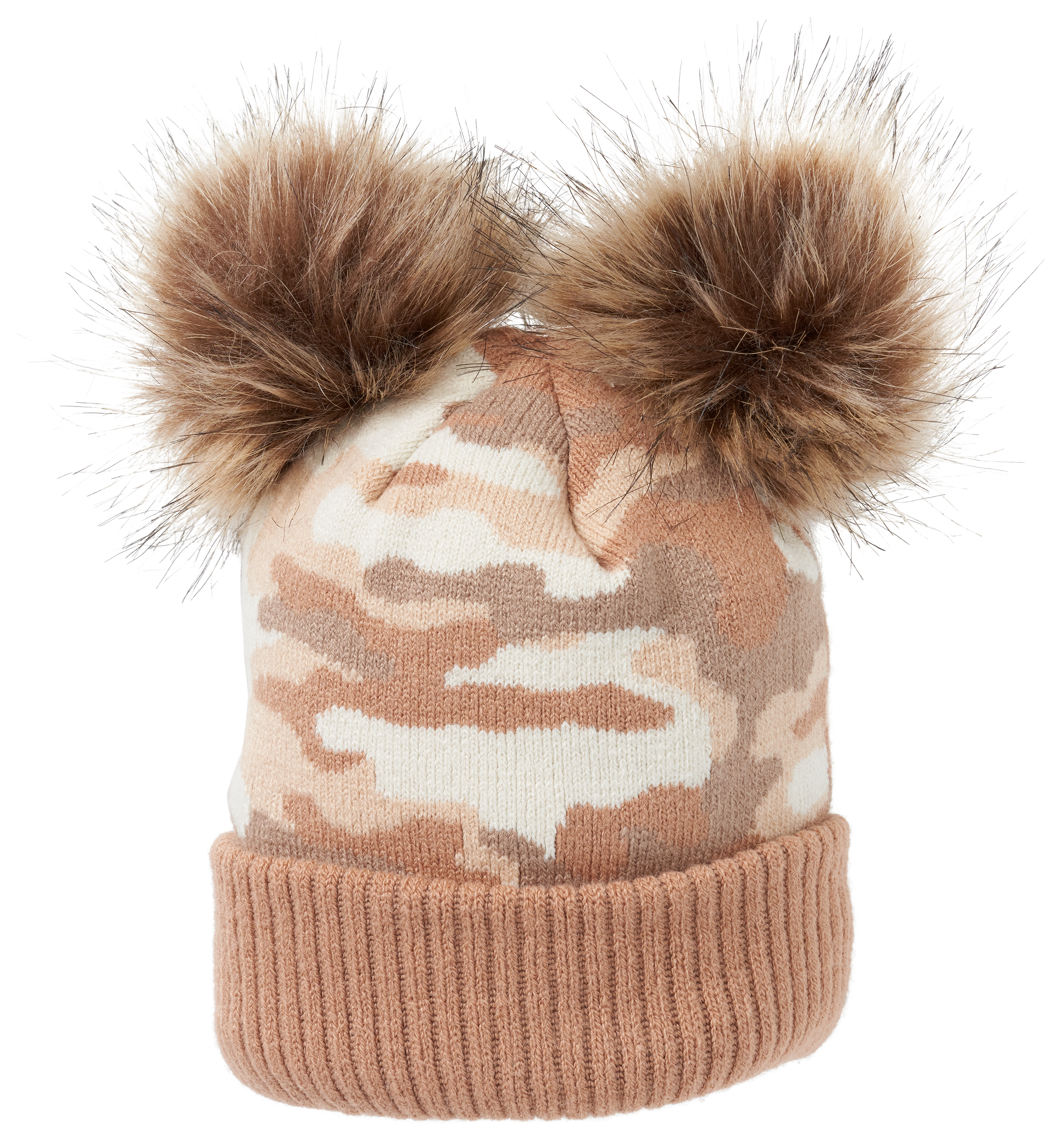 GRAND SIERRA Camo Faux-Fur Pom Beanie for Toddlers