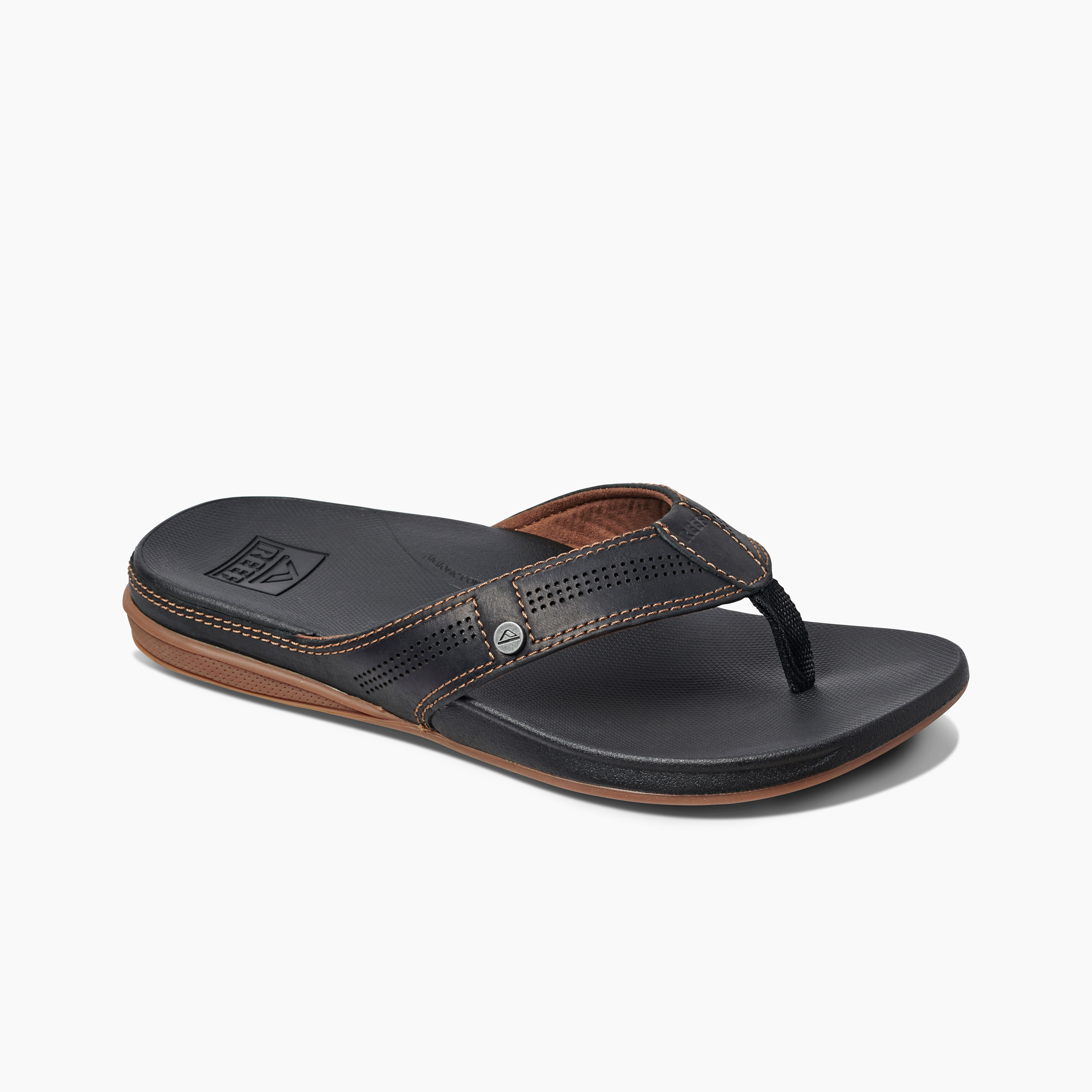 Image of Reef Cushion Lux Sandals for Men - Black/Brown - 8M