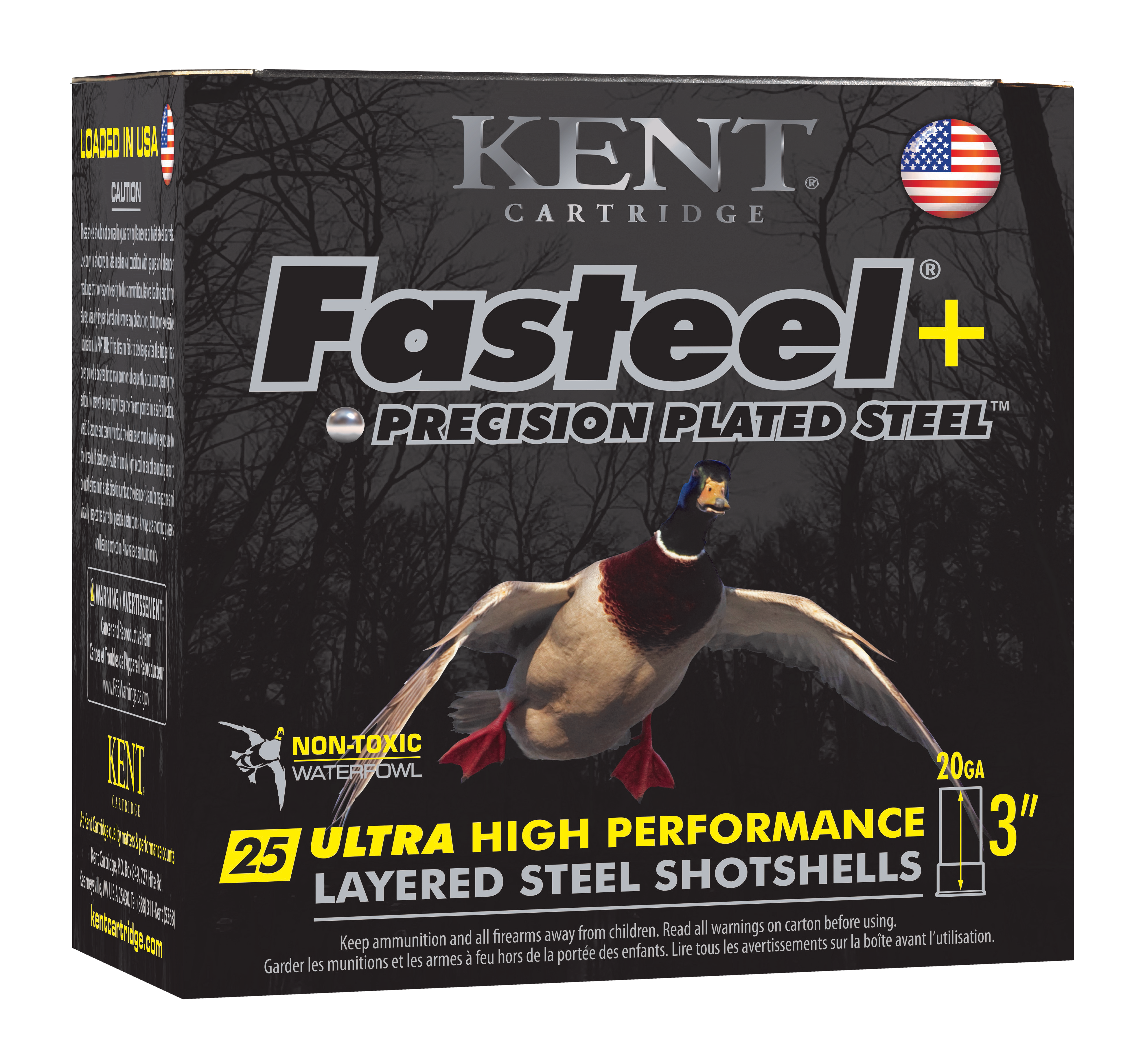 Image of "Kent Fasteel+ 20-Ga. 3"" 1 oz. Precision Plated Steel Shotshells - 2X4 - 25 Rounds"