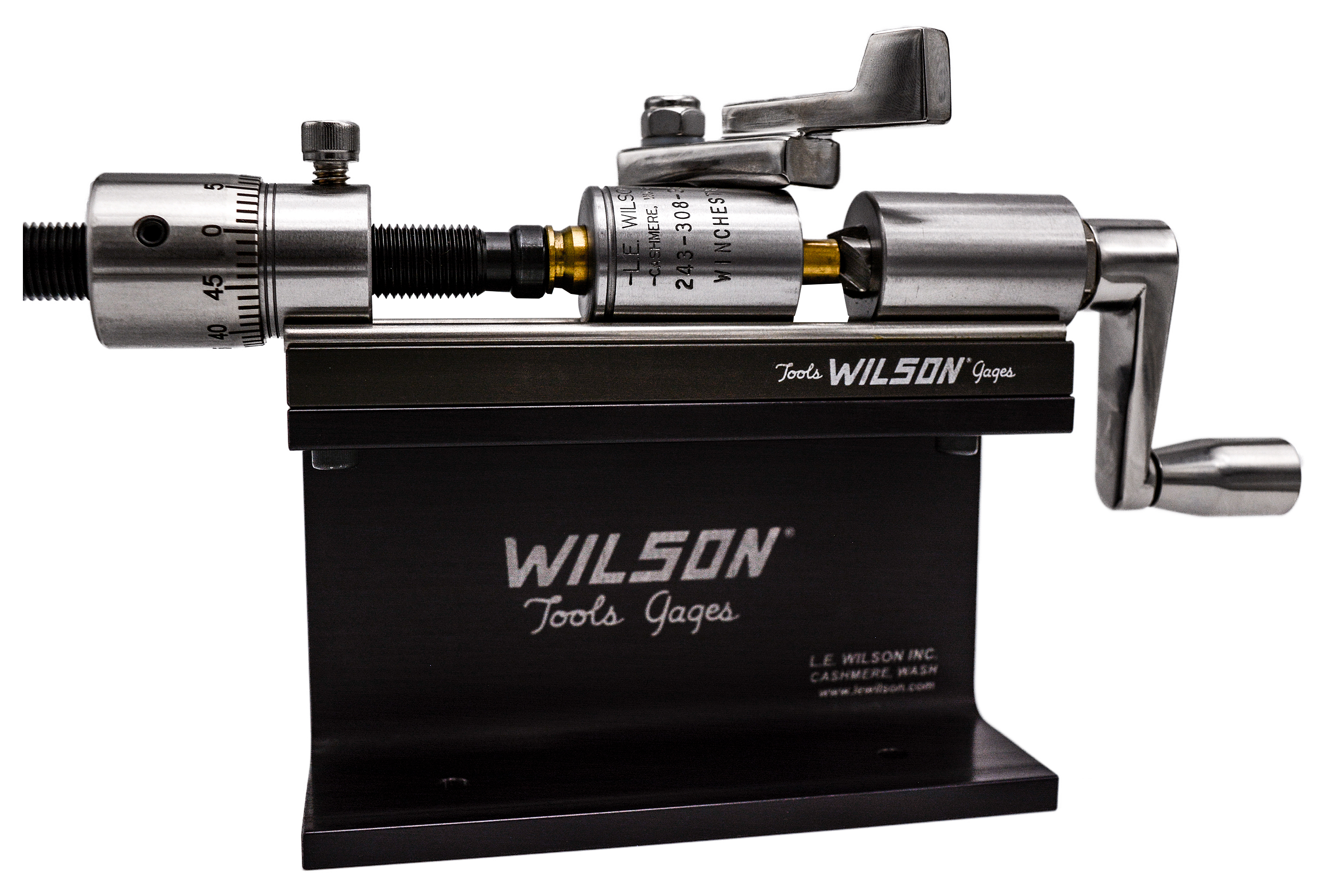 LE Wilson Stainless Case Trimmer Kit with Micrometer Adjustable Stop - LE Wilson