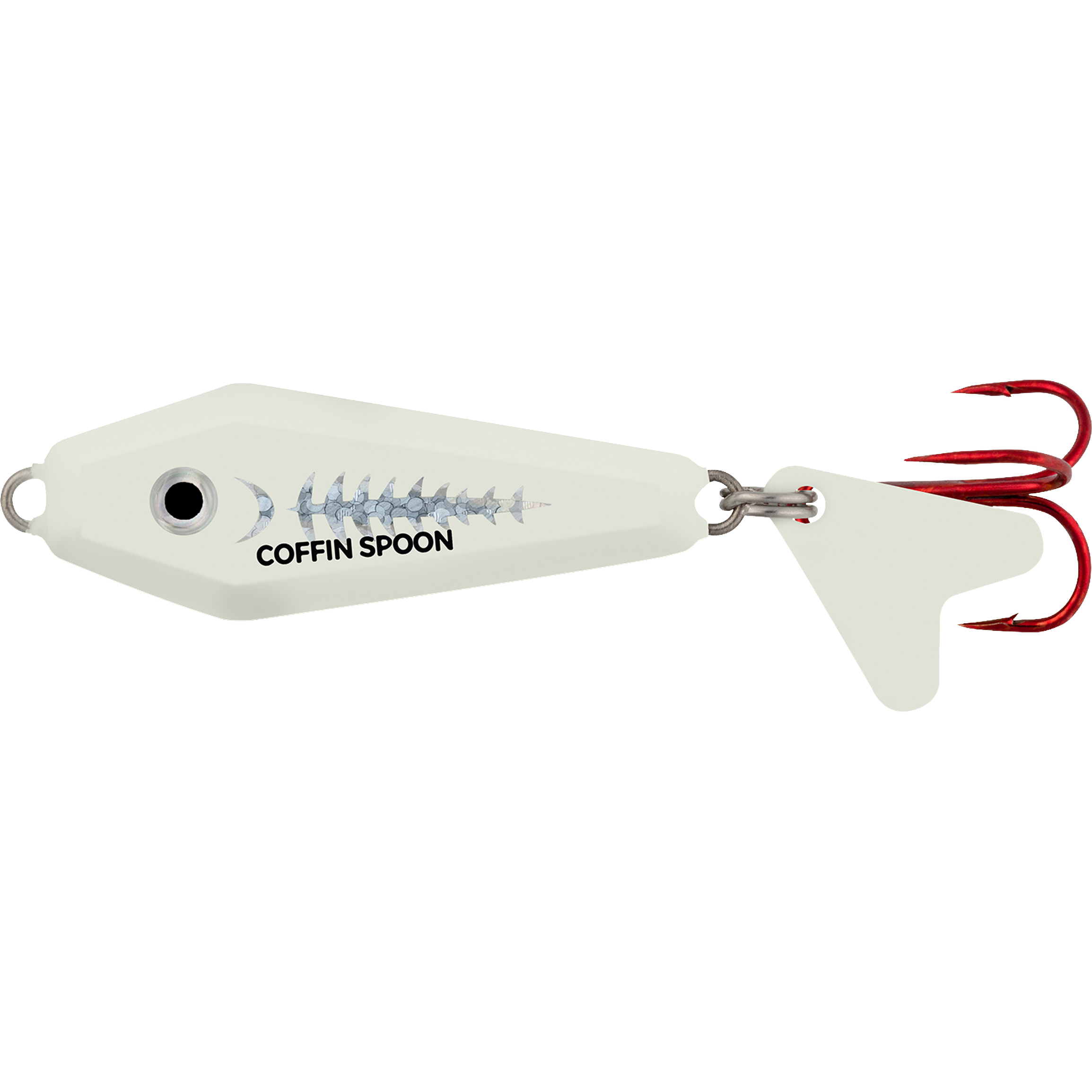 Image of "Northland Fishing Tackle Buck-Shot Coffin Spoon - 1"", 1/8 oz. - Super-Glo Exo White"
