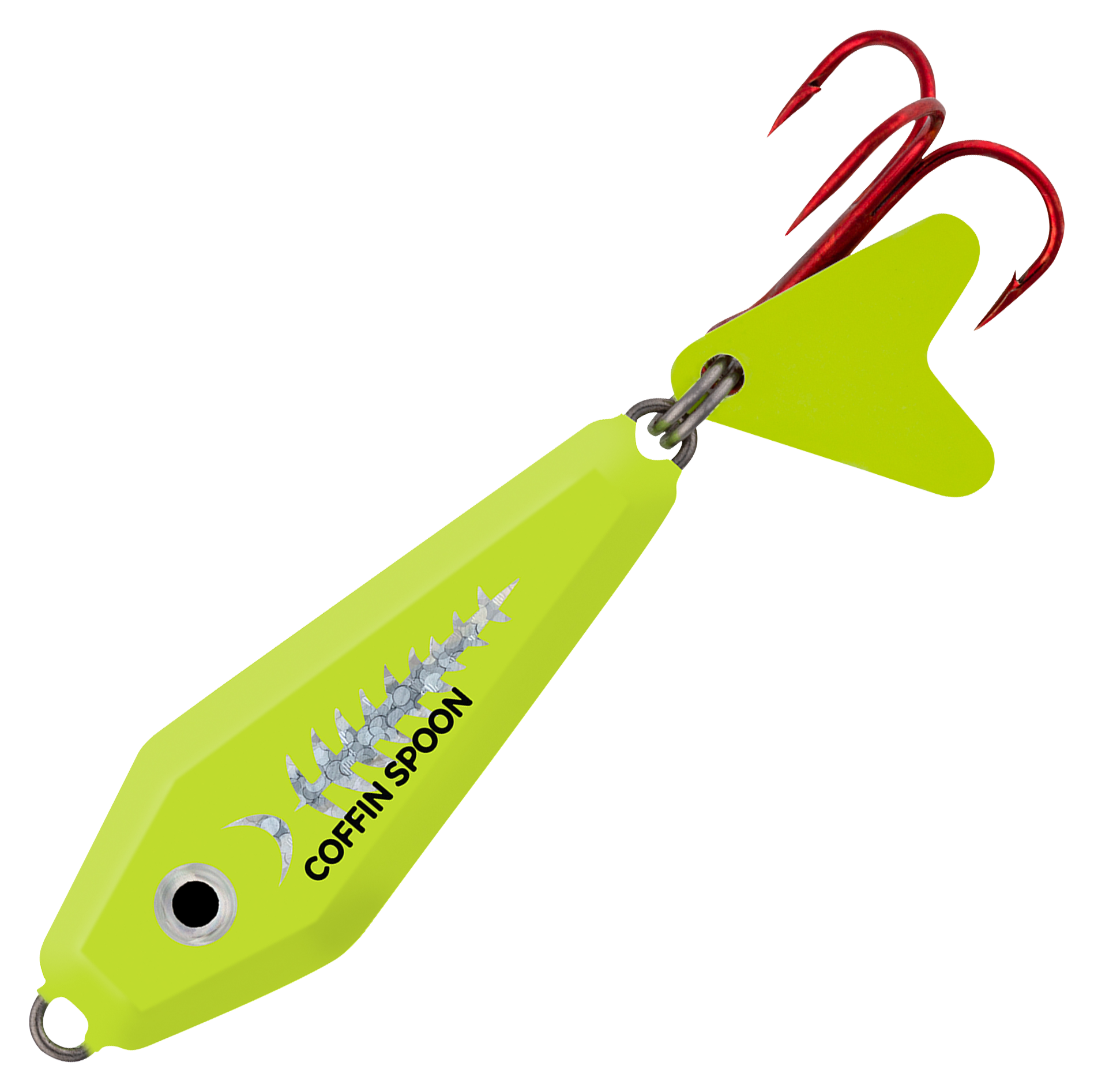 Image of "Northland Fishing Tackle Buck-Shot Coffin Spoon - 1-1/8"", 3/16 oz. - Super-Glo Exo Chartreuse"