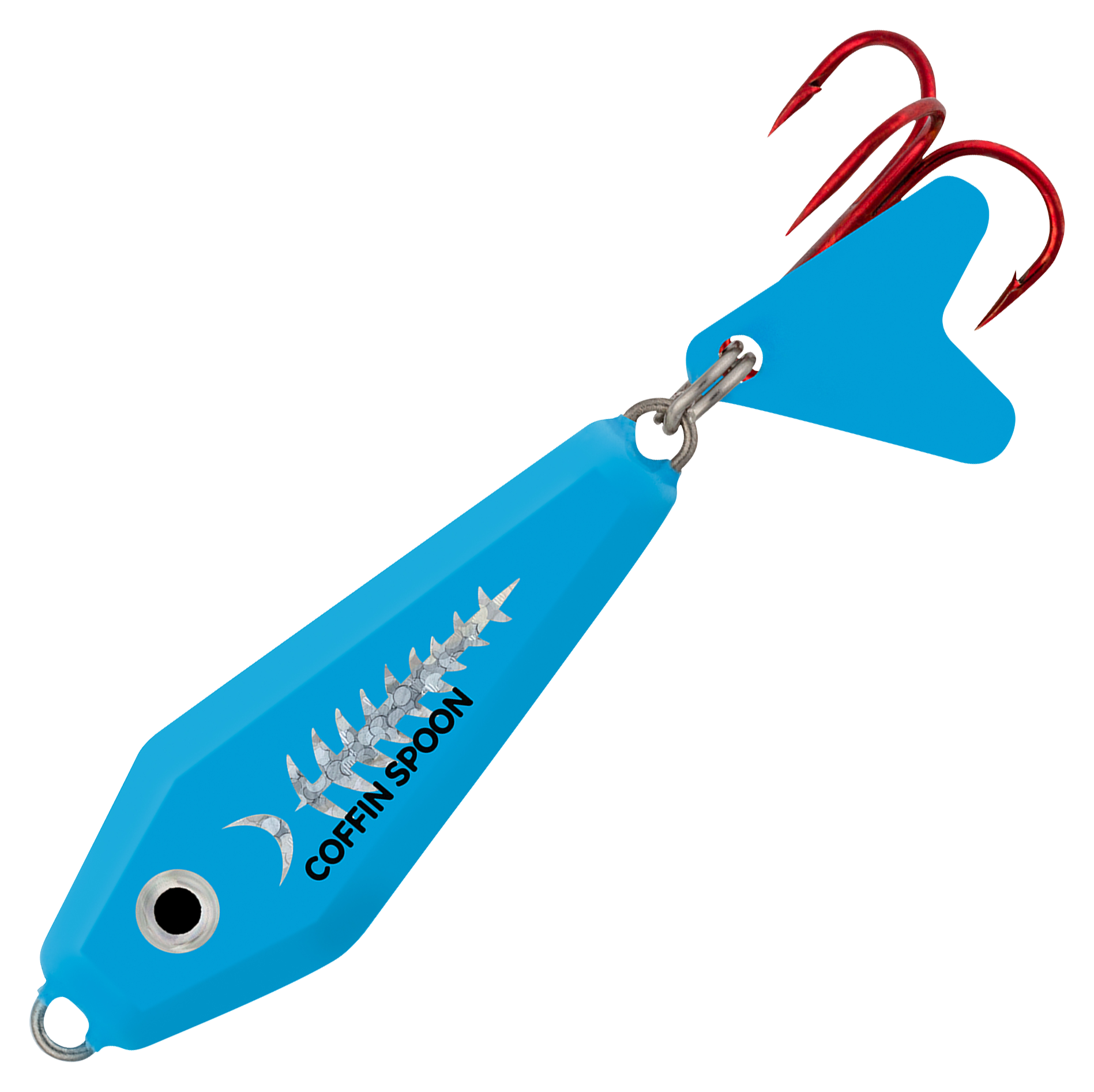 Image of "Northland Fishing Tackle Buck-Shot Coffin Spoon - 1- 3/8"", 1/4 oz. - Super-Glo Exo Blue"