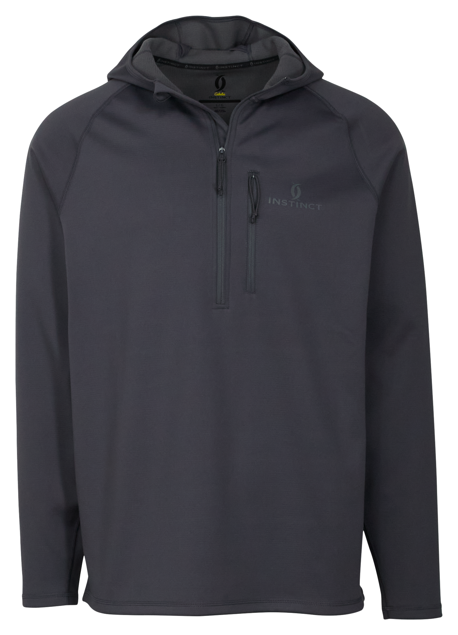 Image of Cabela's Instinct Midweight Quarter-Zip Hoodie with 4MOST INHIBIT for Men - Flint - M