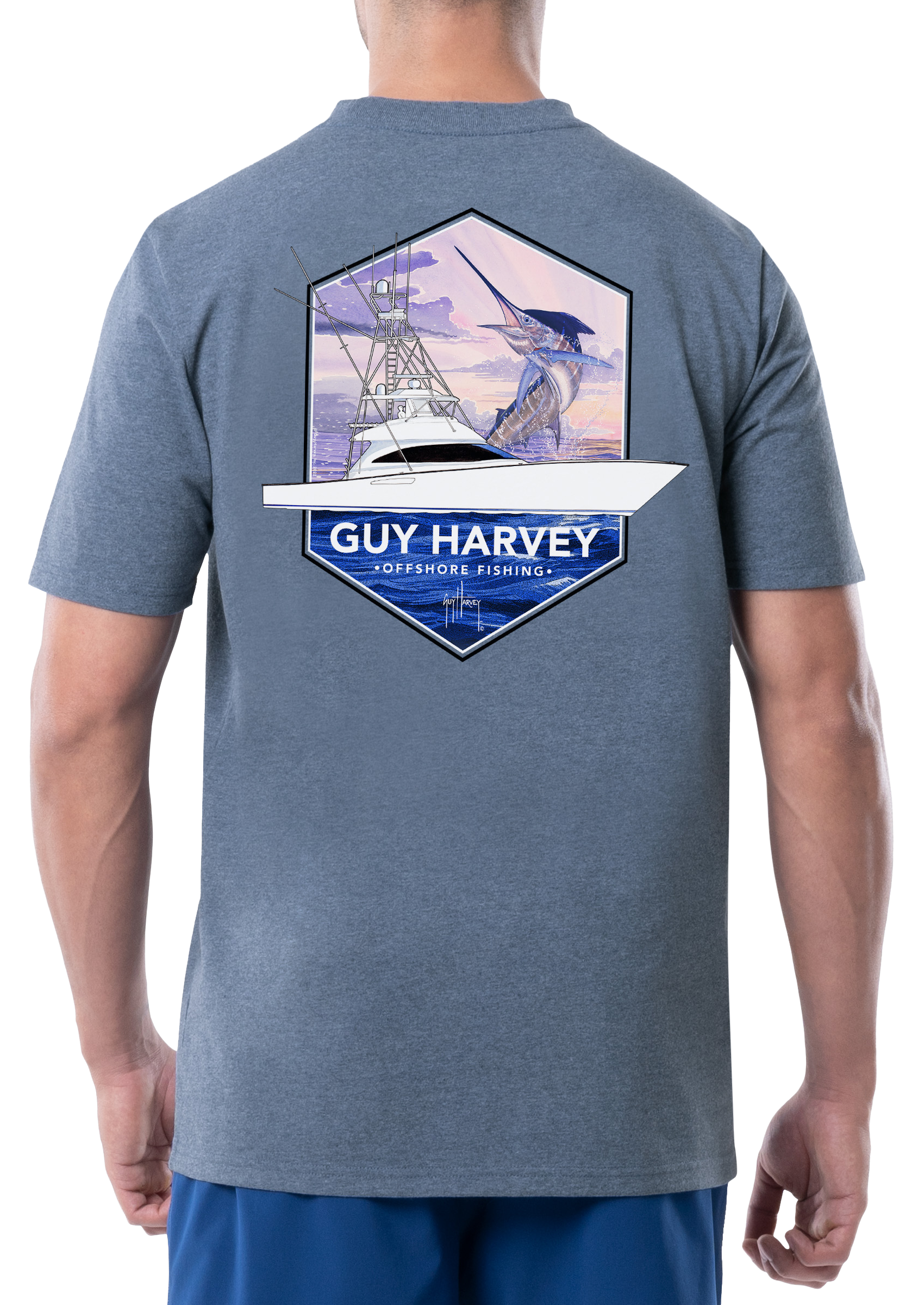GUY HARVEY Offshore Hex Short-Sleeve T-Shirt for Men