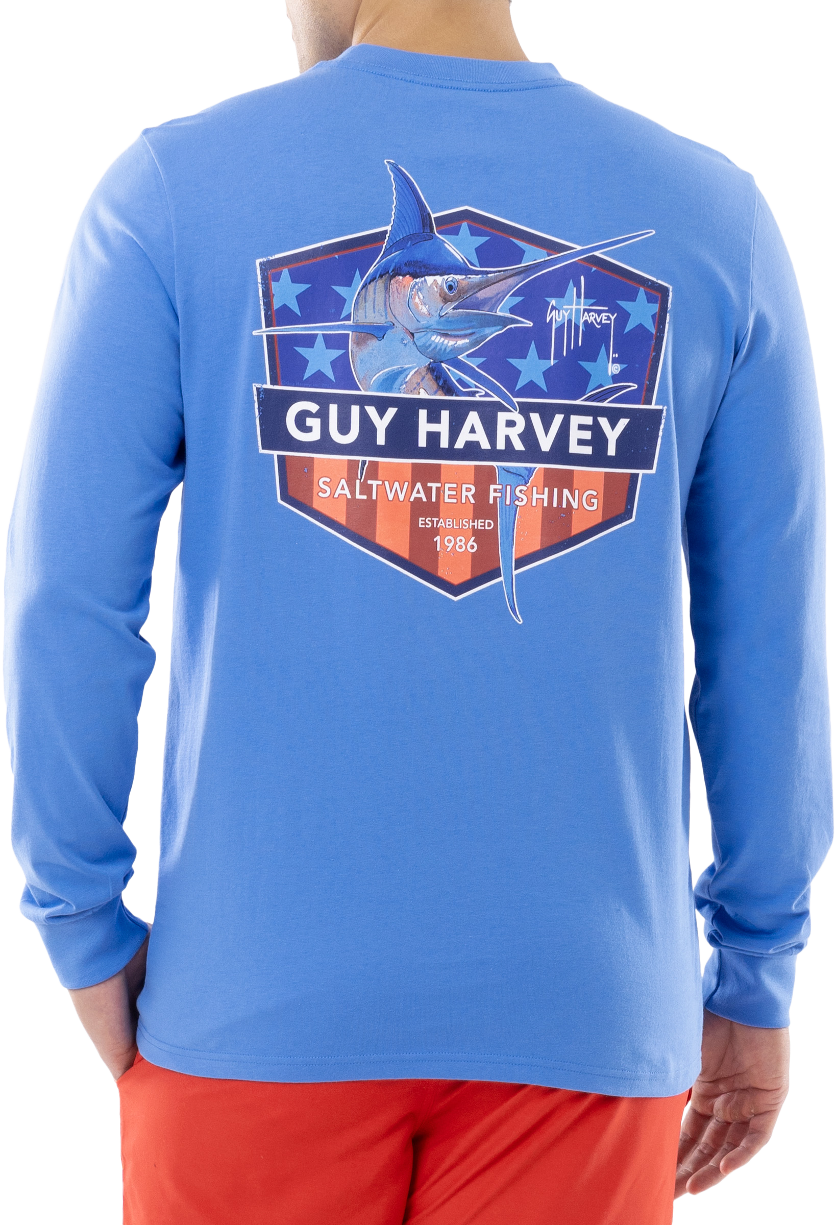 GUY HARVEY American Marlin Long-Sleeve T-Shirt for Men