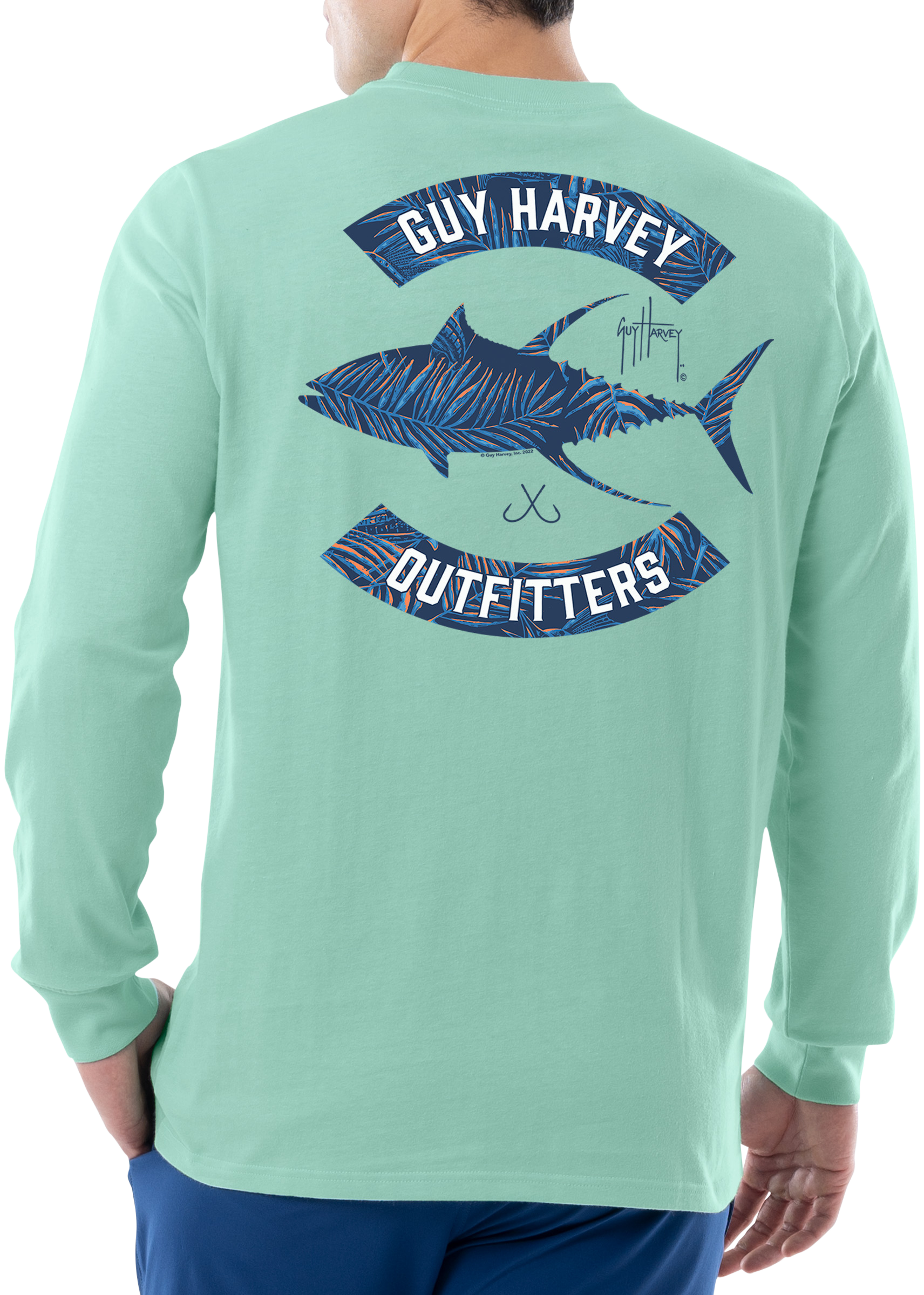 GUY HARVEY Tropic Tuna Long-Sleeve T-Shirt for Men