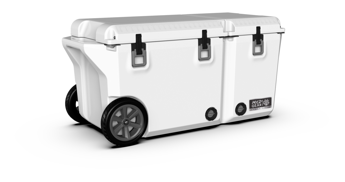 Image of Wyld Gear 90-Qt. Divided Wheeled Hard Cooler - White