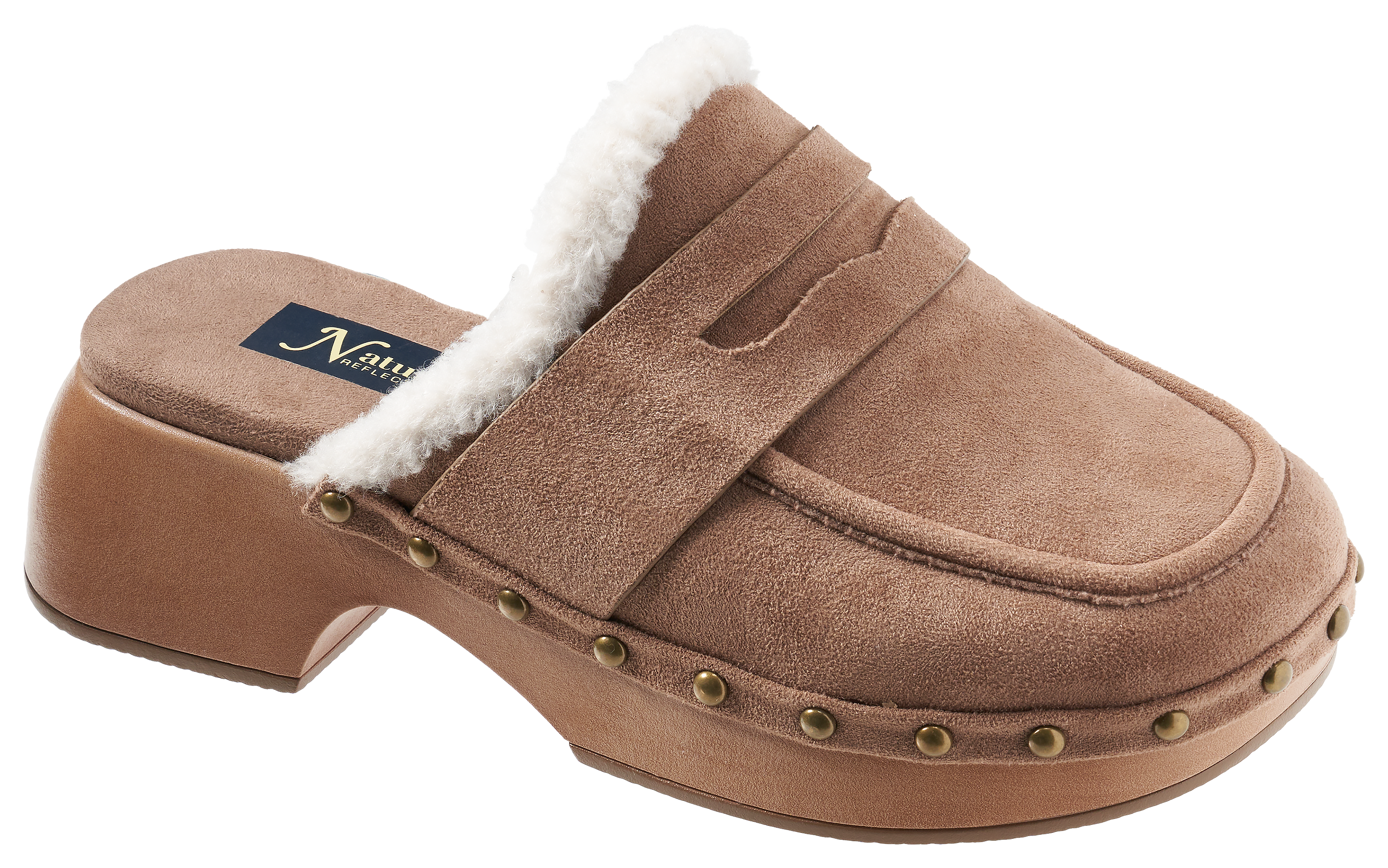 Natural Reflections Jeda Penny Platform Clogs for Ladies - Taupe