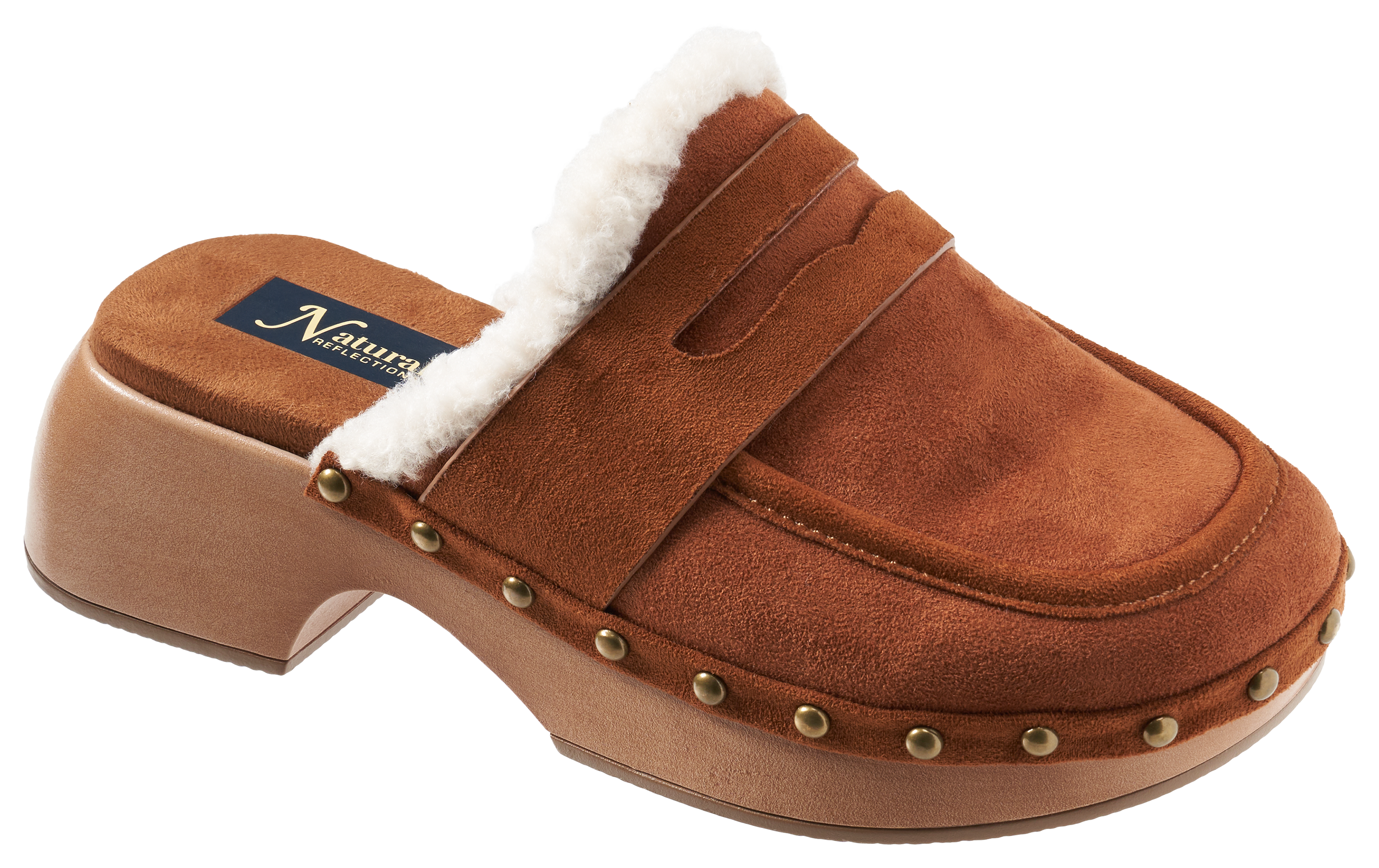 Image of Natural Reflections Jeda Penny Platform Clogs - Whiskey - 10M