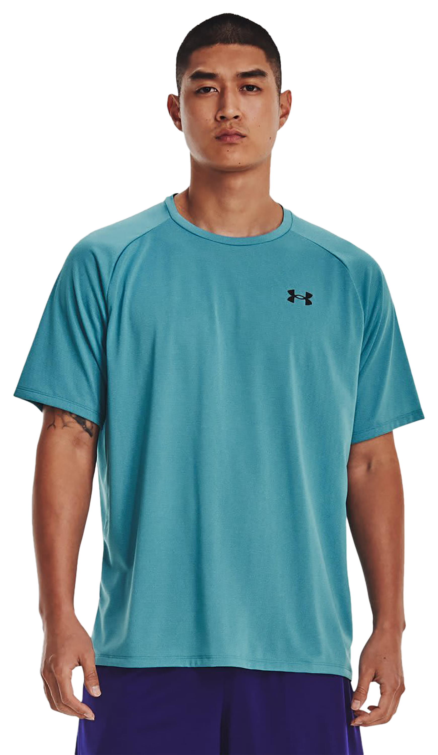 Image of Under Armour UA Tech 2.0 Short-Sleeve T-Shirt - Textured Glacier Blue/Black
