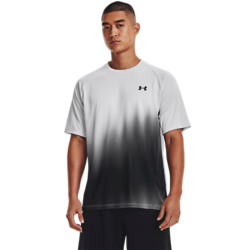 Image of Under Armour Tech Fade Short-Sleeve Shirt for Men - Halo Gray/Black - 2XLT