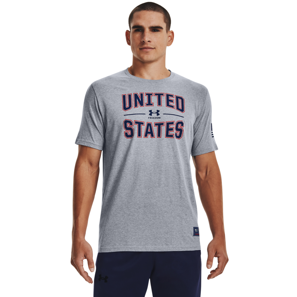 Under Armour Freedom United States T-Shirt for Men - Steel Light Heather/Academy - XL