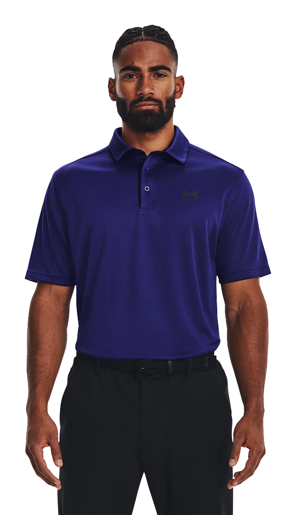 Image of Under Armour Tech Short-Sleeve Polo - Sonar Blue/Black