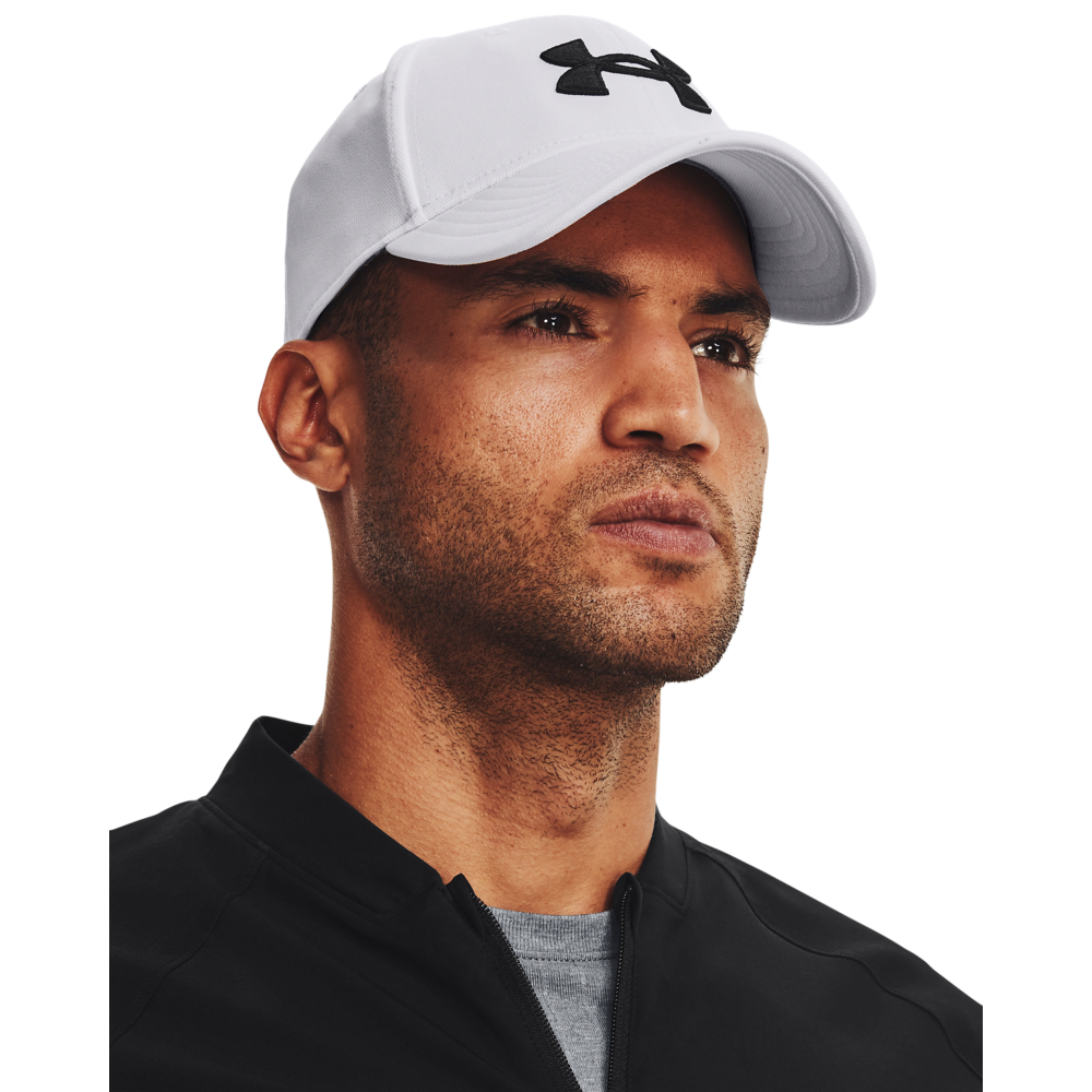 Image of Under Armour Blitzing Fitted Cap for Men - White/Black - L/XL