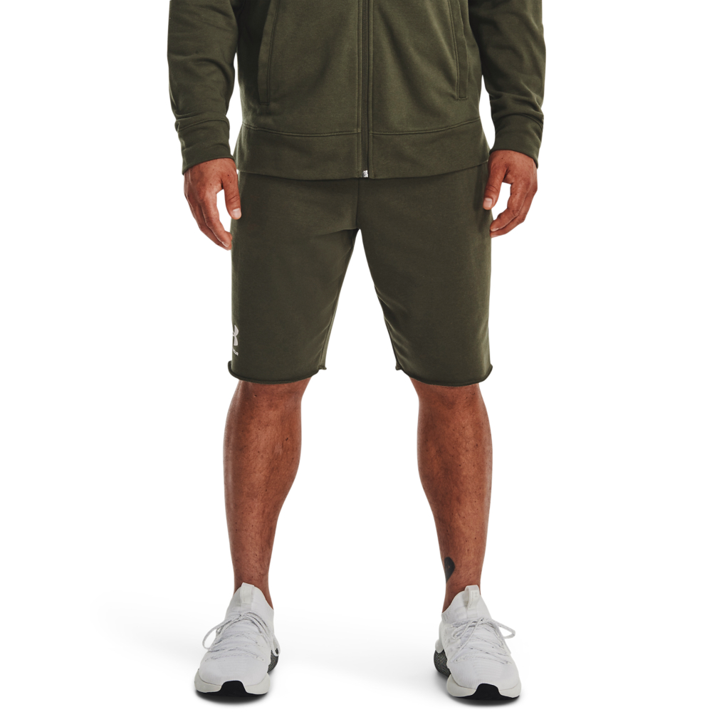 Under Armour UA Rival Terry Shorts for Men - Marine OD Green/Onyx White