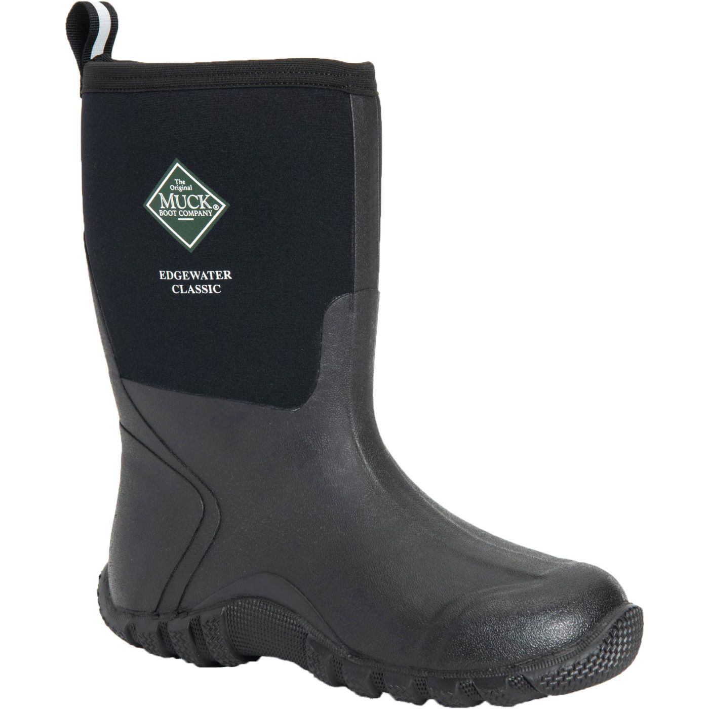Image of The Original Muck Boot Company Edgewater Classic Mid Rubber Boots for Men - Black - 8M